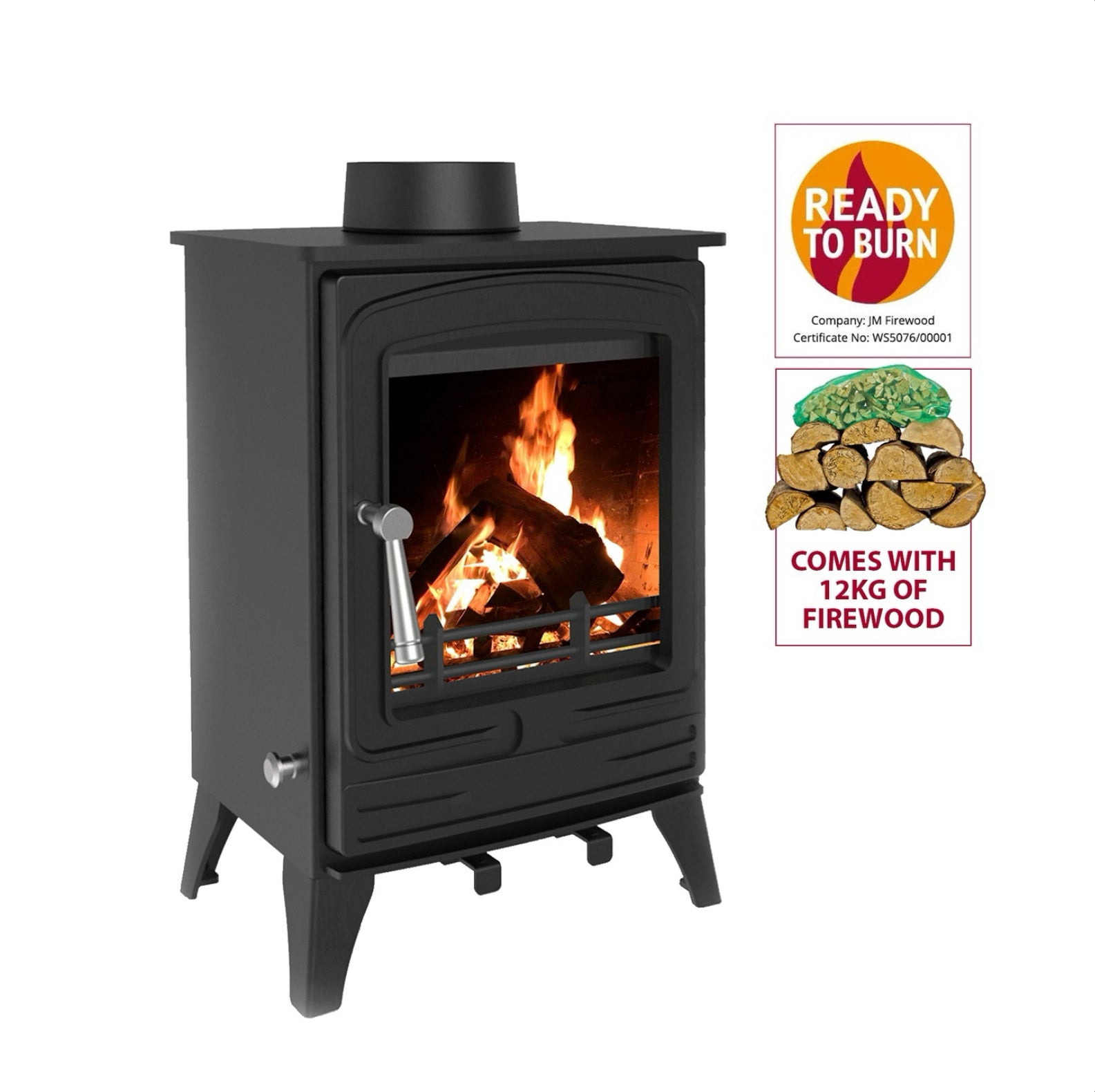 Royal Fire 4.2kW Steel Eco Multifuel Stove + Firewood Starter Kit
