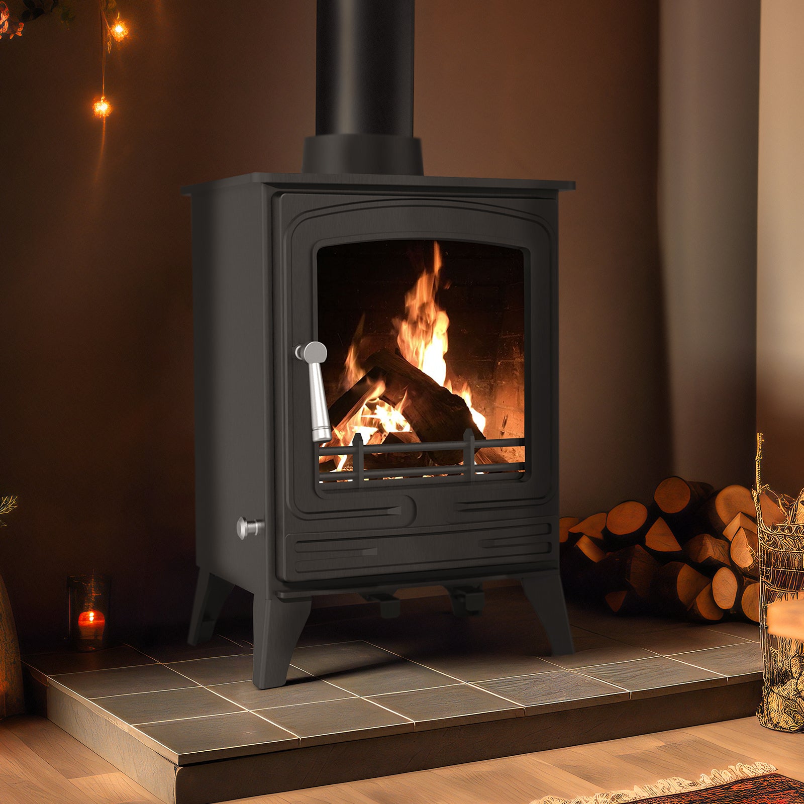Royal Fire 5kW Steel Eco Multifuel Stove + Firewood Starter Kit