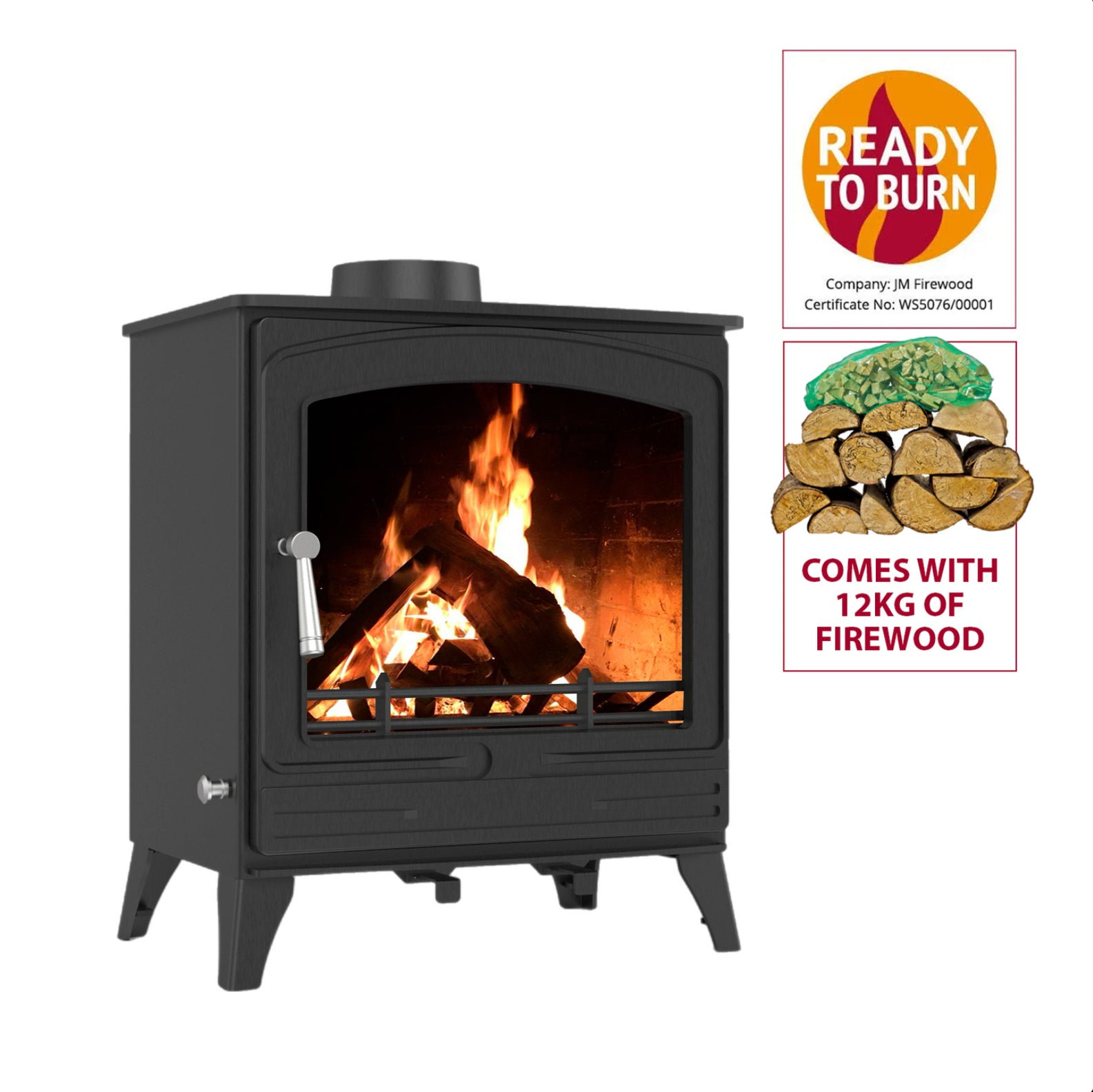 Royal Fire 8.5kW Steel Eco Multifuel Stove + Firewood Starter Kit