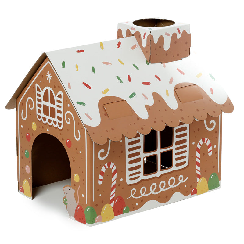 Christmas Gingerbread House Cat Den Playhouse