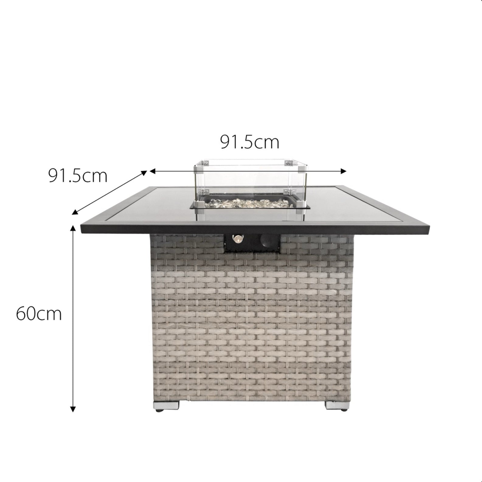 Oseasons Acorn Rattan 5 Seat Firepit Lounge Set in Dove Grey