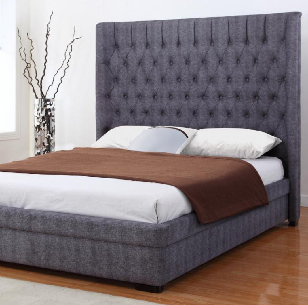 Genesis Linen King Size Bed Dark Grey