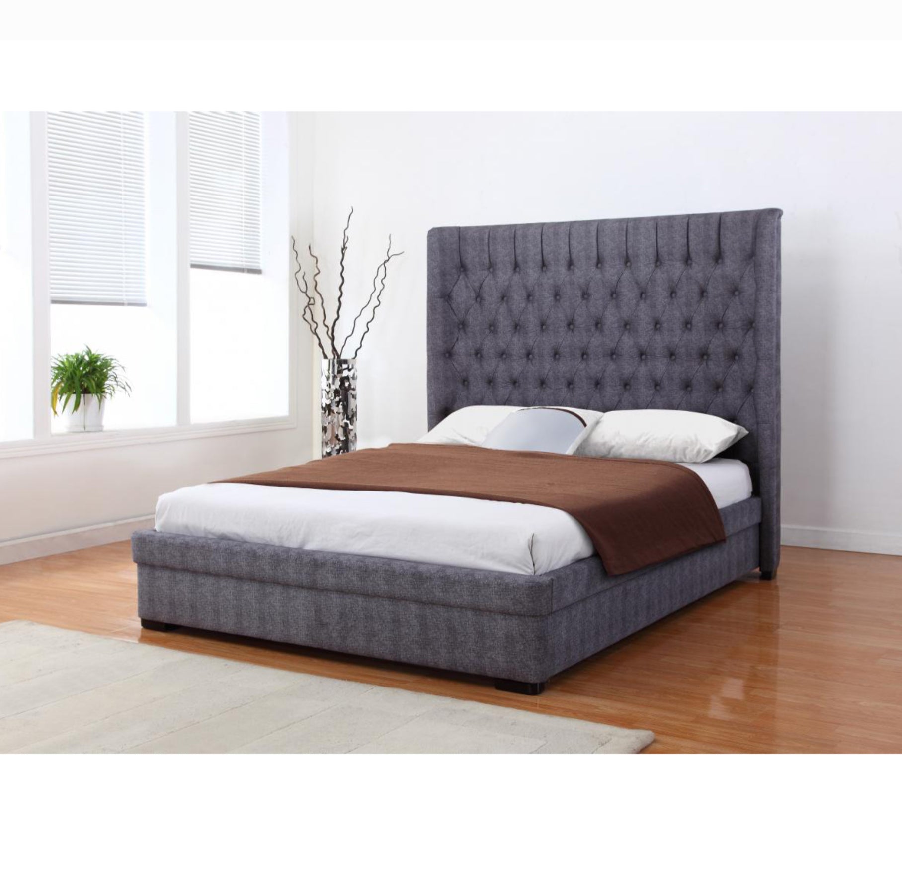 Genesis Linen 6 Foot Bed Dark Grey