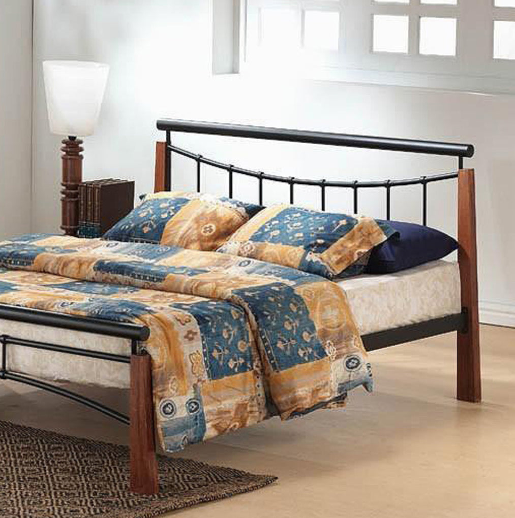 Franklin Bed Single Black/Dark Oak