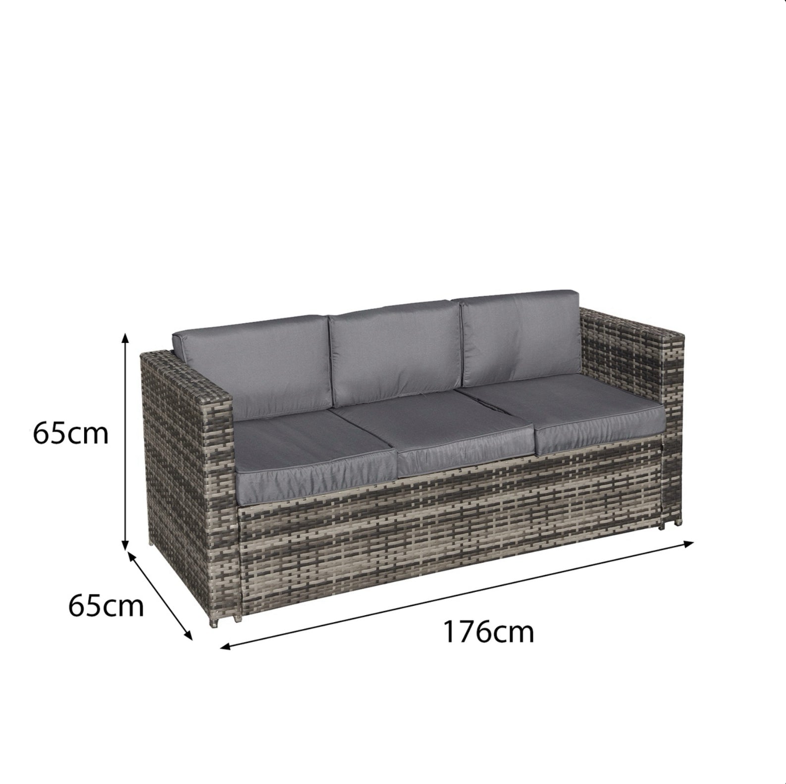 Oseasons Malta Rattan 6 Seat Rising Firepit Corner Set in Grey Walnut