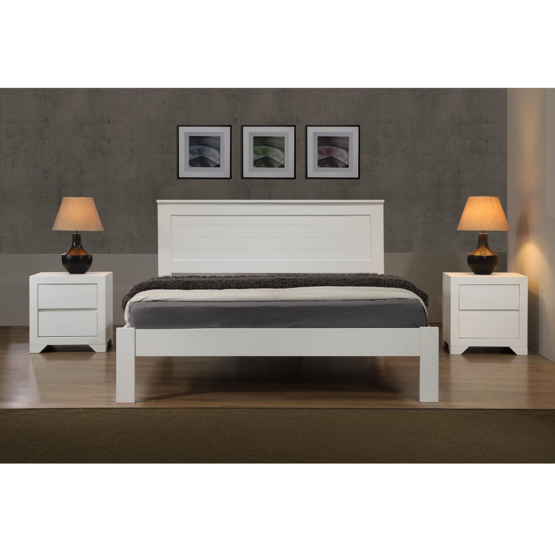 Etna King Size Bed White