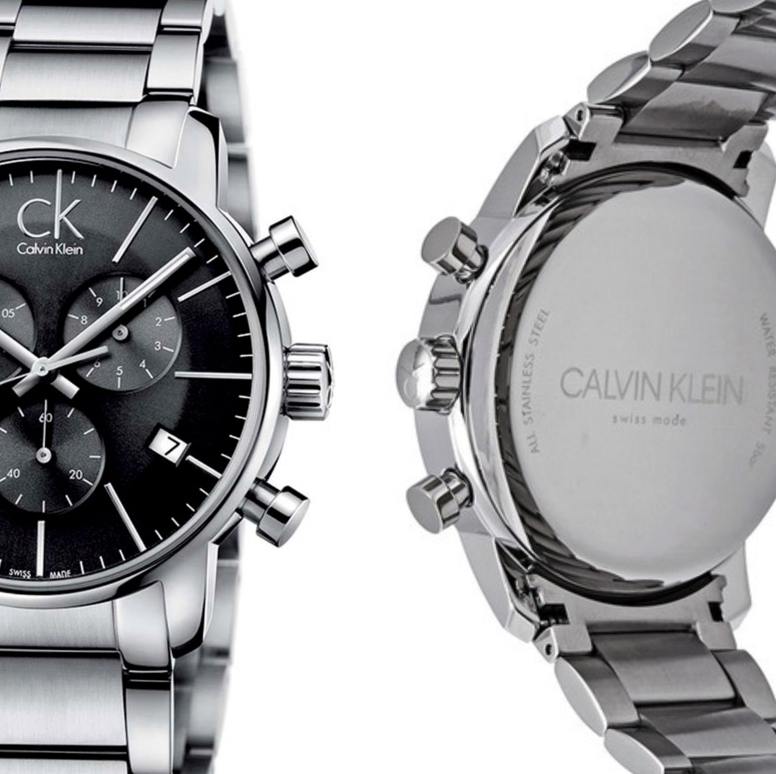 Calvin Klein City Black Dial Silver Chronograph Men's Watch K2G27143