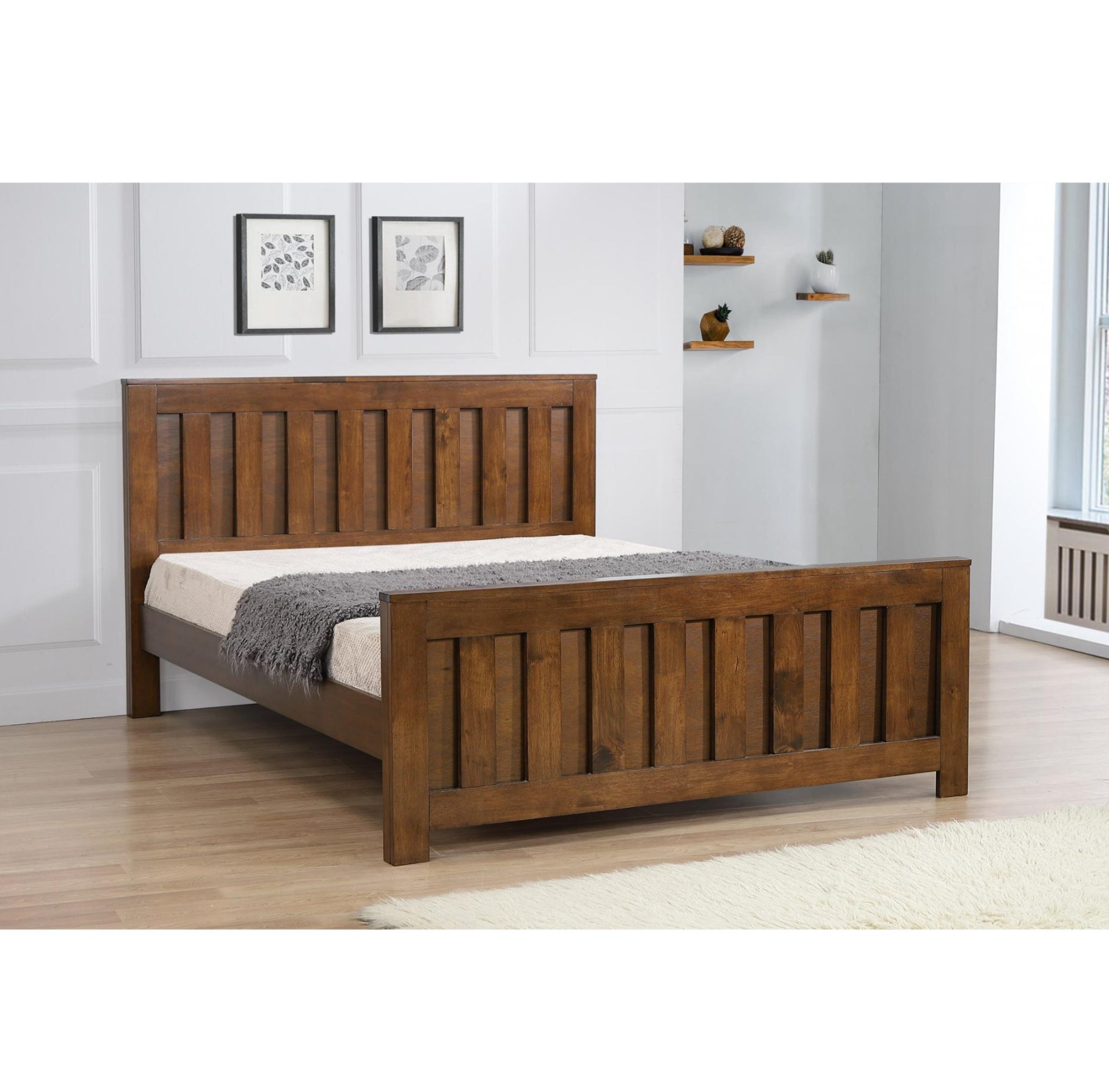 Maxfield King Size Bed Rustic Oak