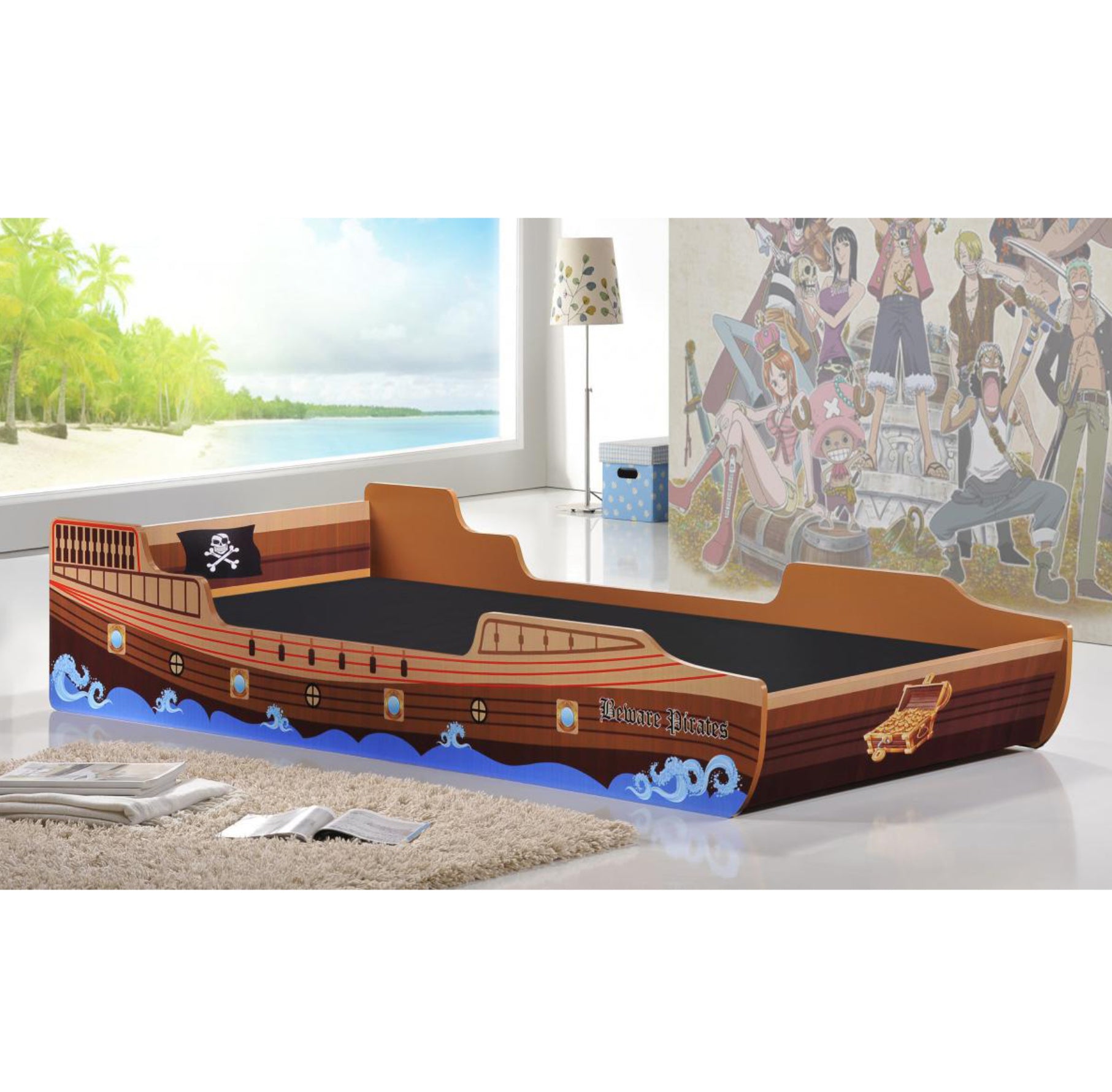 Caribbean Pirate Ship Bed Single