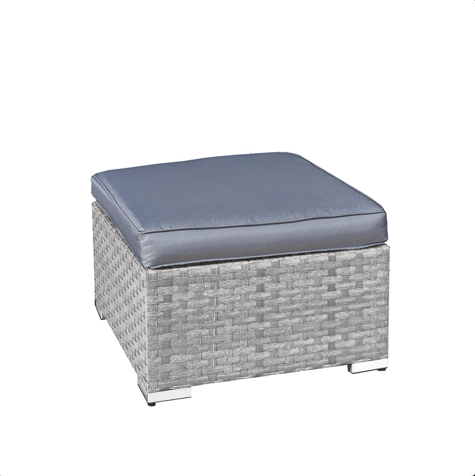 Oseasons Malta Rattan Footstool in Dove Grey