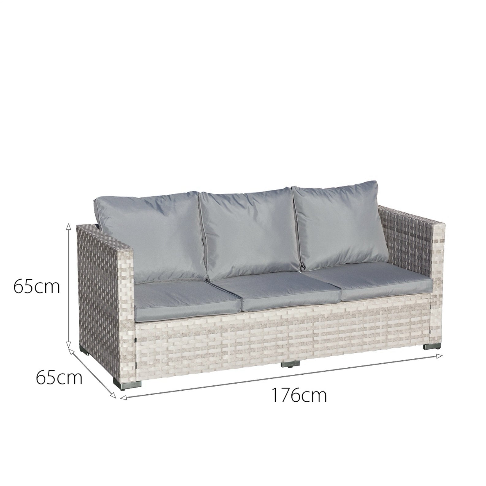 Oseasons Malta XS Rattan 9 Seat U-Shape Set in Dove Grey