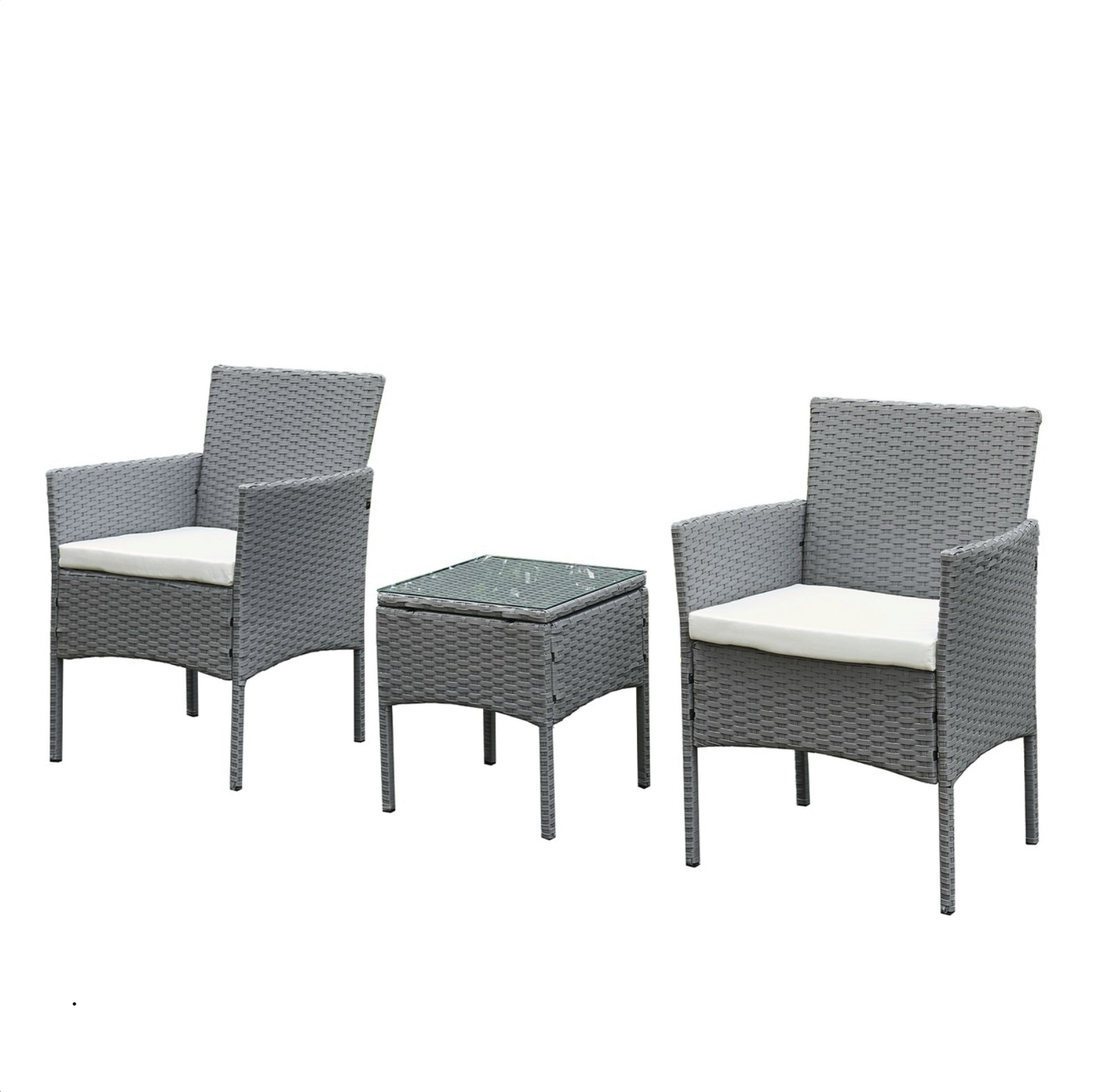 Oseasons Antigua Rattan 2 Seat Tea for Two Set in Grey