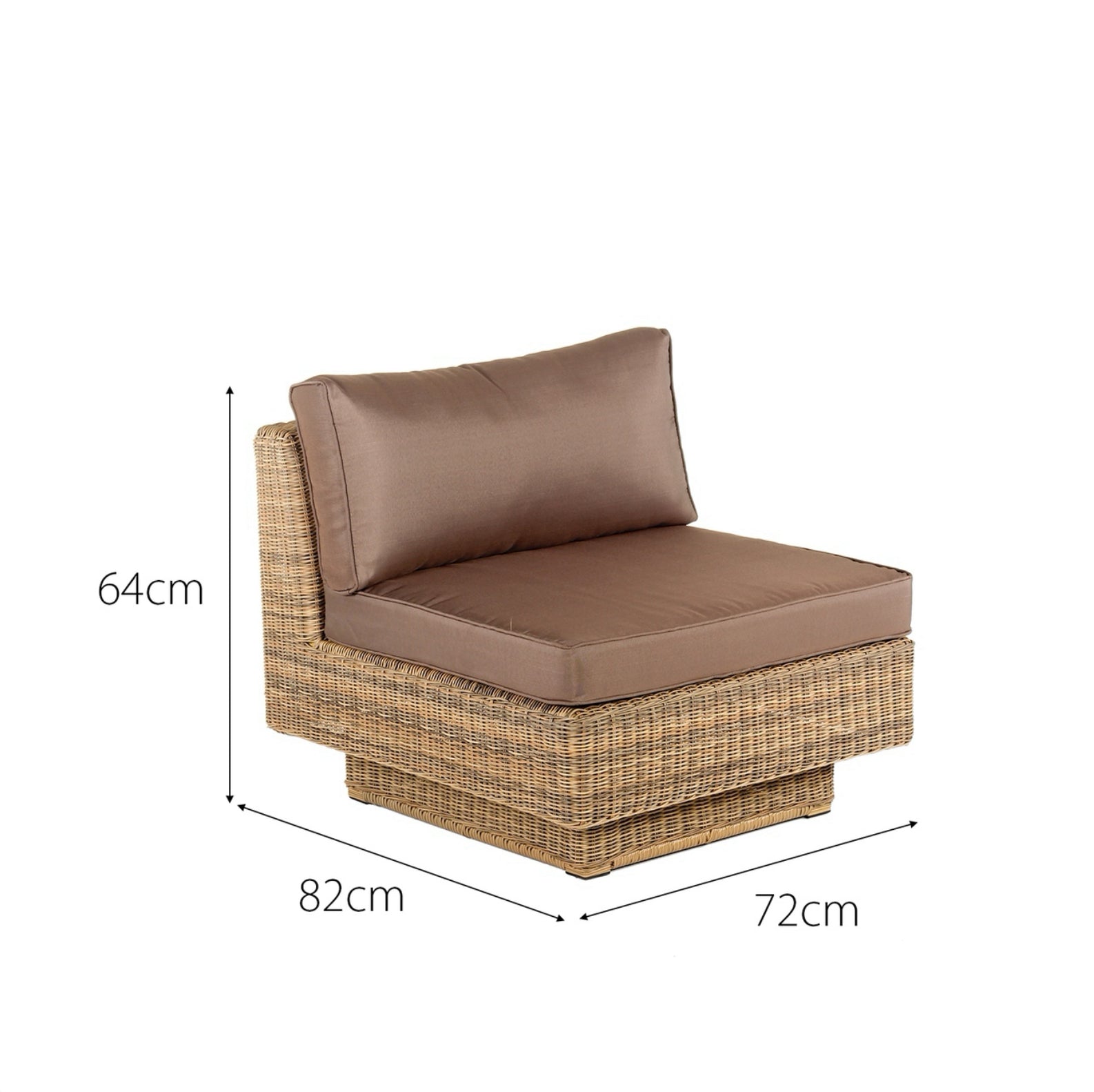 Cozy Bay Chicago Rattan 6 Seater Deluxe Modular Lounge Set in 4 Seasons with Brown Cushions