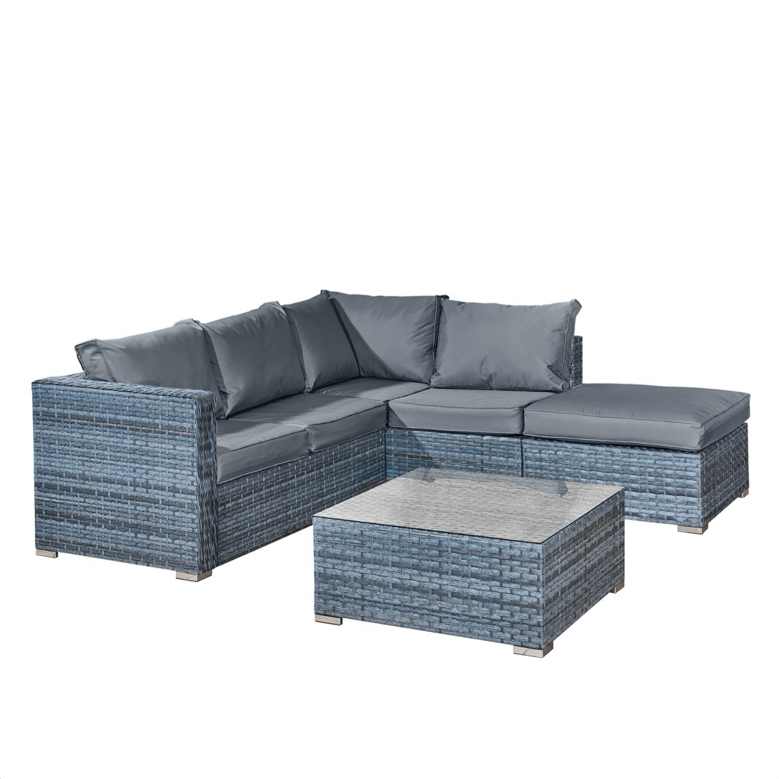 Oseasons Aruba Rattan 5 Seat Corner Set in Ocean Grey