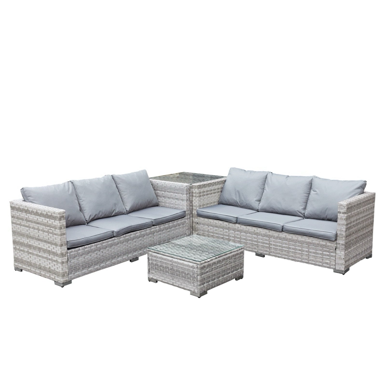 Oseasons Malta Rattan 6 Seat Corner Set in Dove Grey