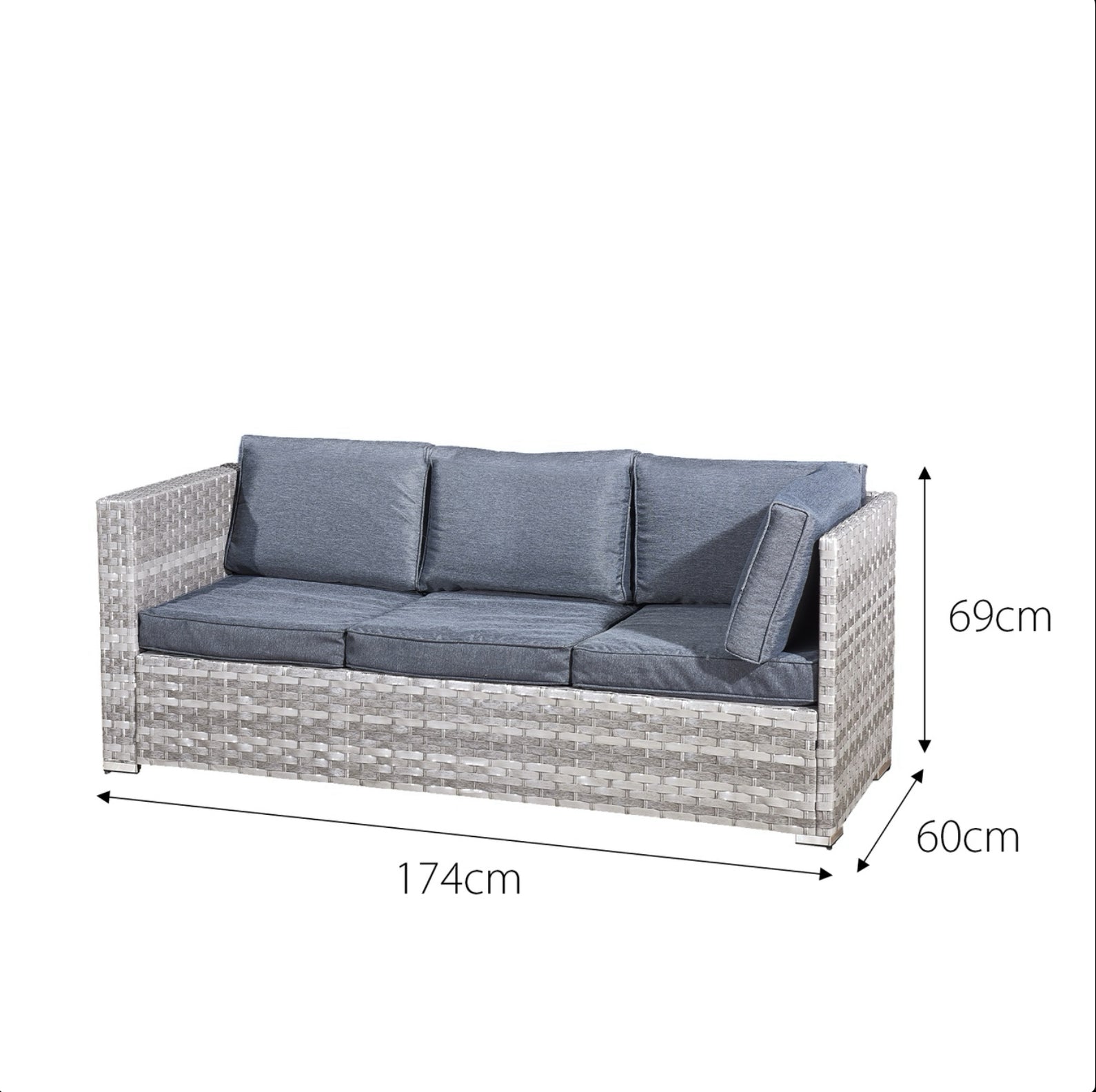 Oseasons Acorn Rattan 6 Seat Corner Sofa Set in Dove Grey