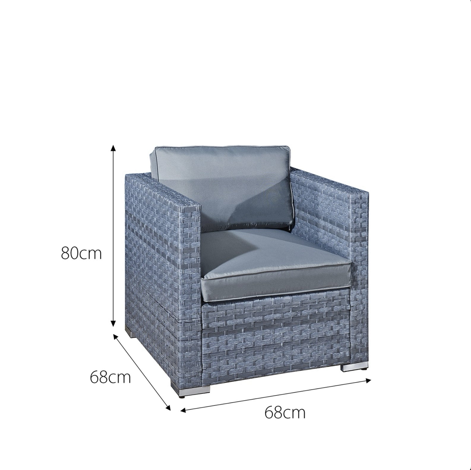 Oseasons Malta XS Rattan 9 Seat U-Shape Set in Ocean Grey