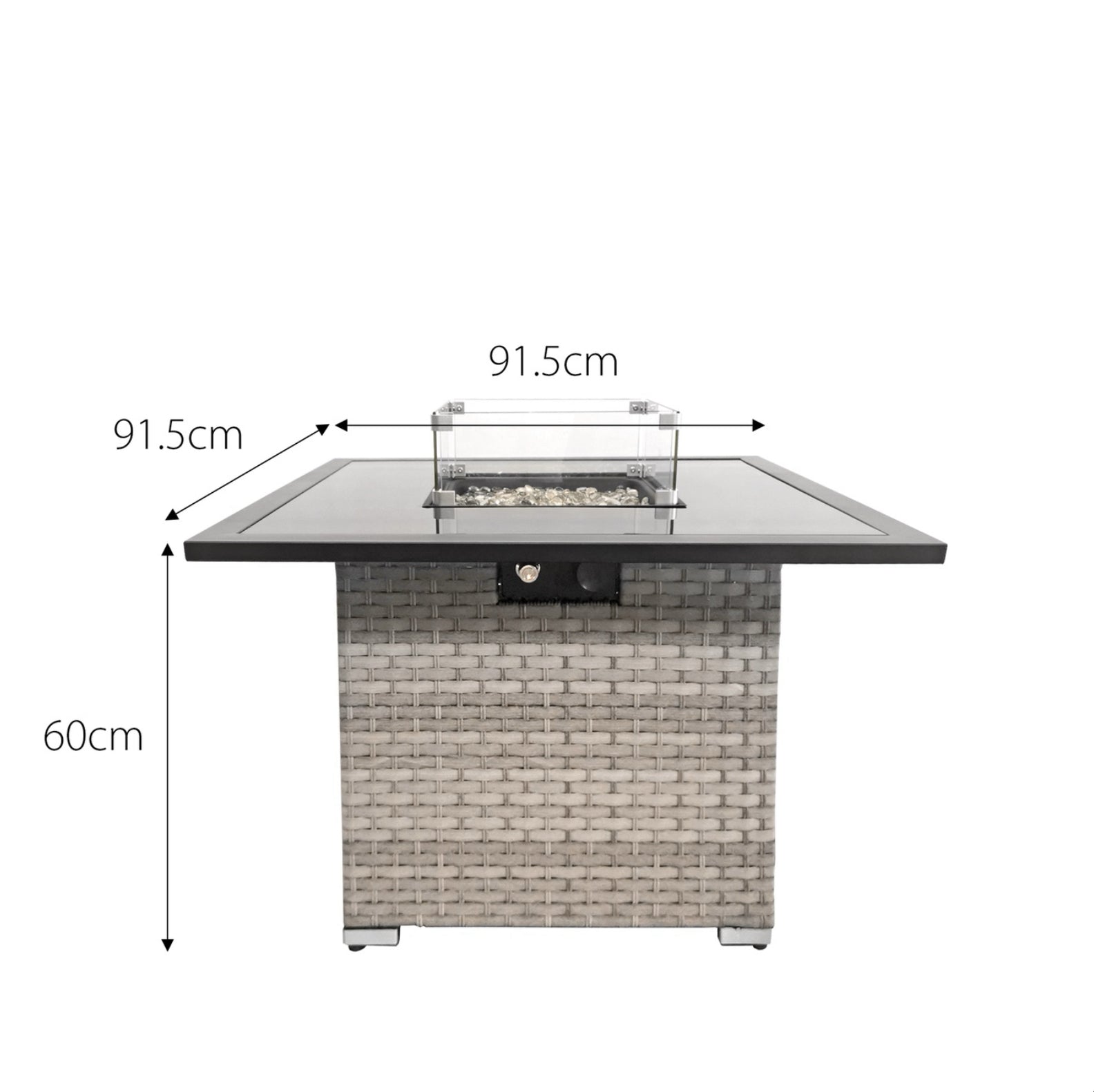 Oseasons Malta XS Rattan 9 Seat U-Shape Firepit Set in Dove Grey