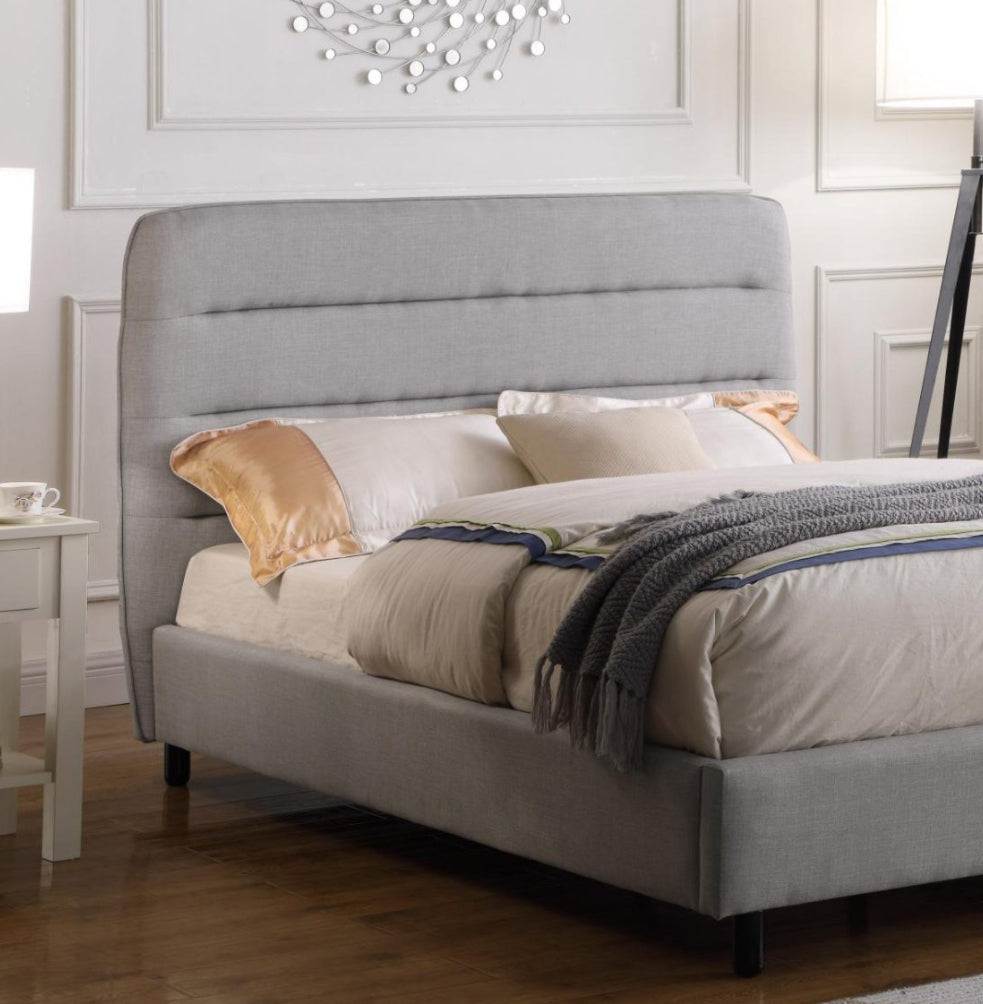 Malibu Velvet King Size Bed Light Grey