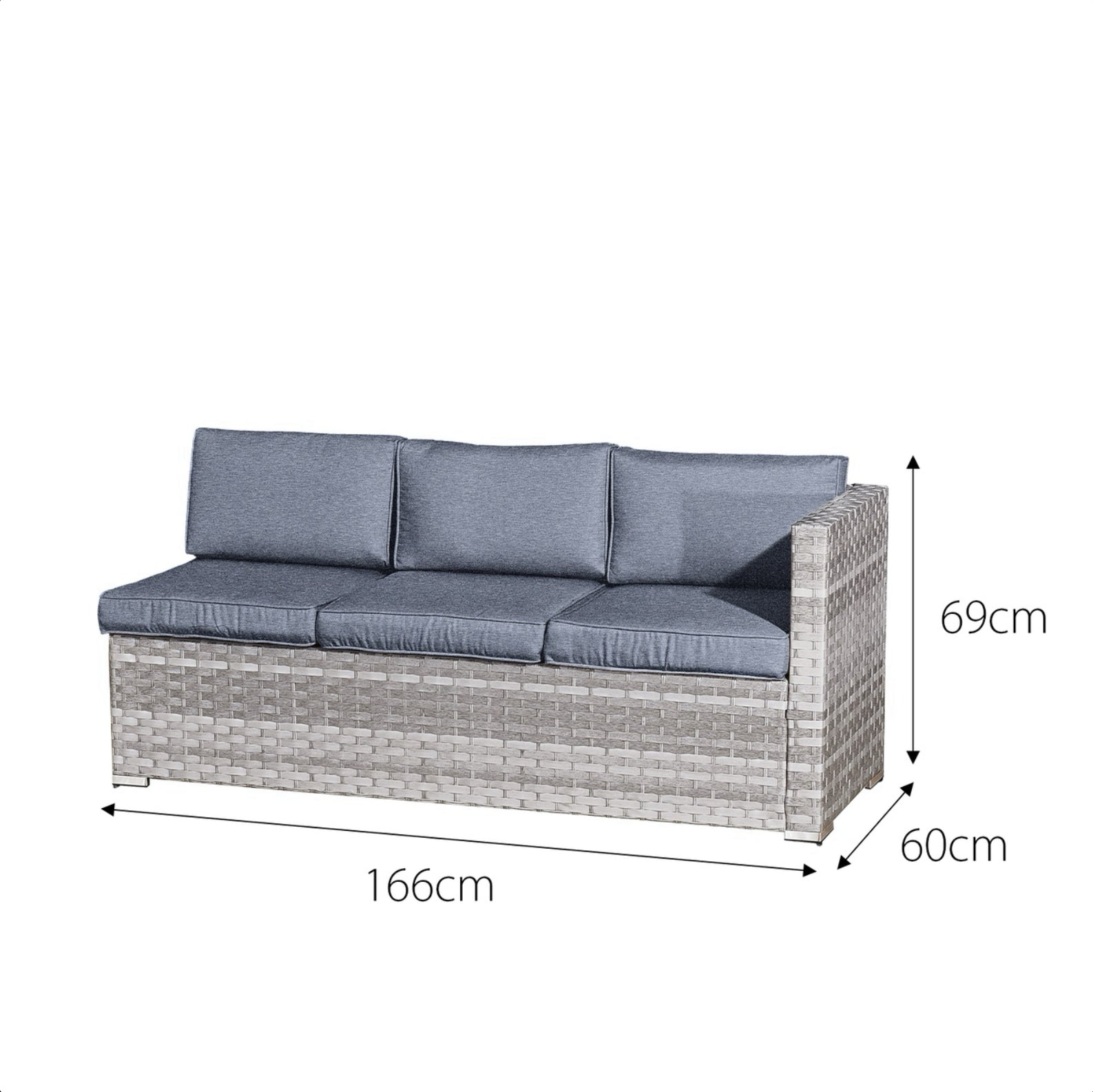 Oseasons Acorn Rattan 6 Seat Corner Sofa Set in Dove Grey