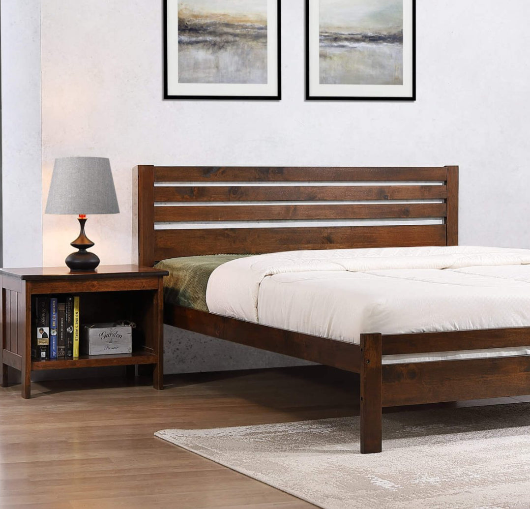 Astley Double Bed Solid Hardwood Antique Oak