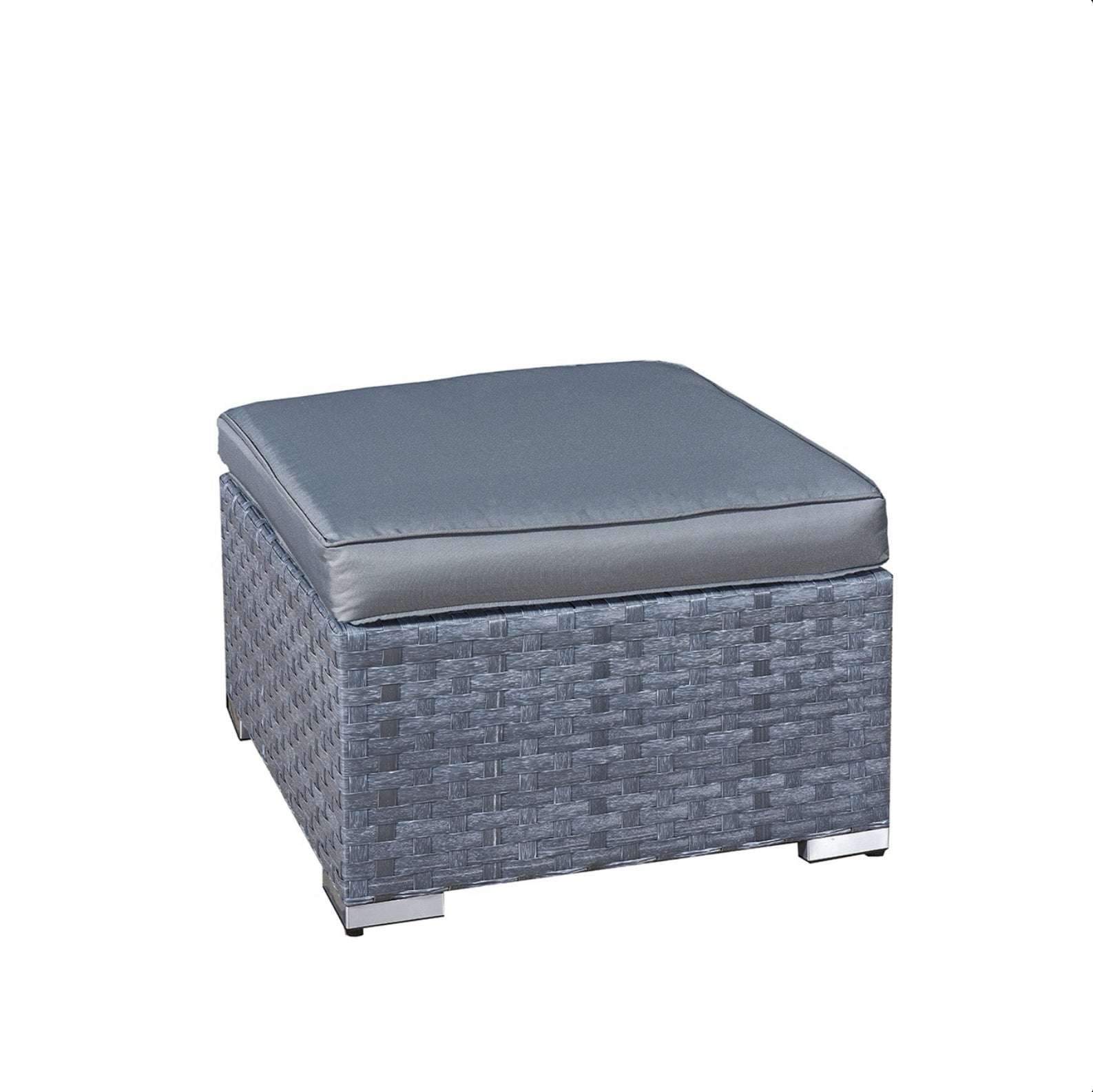 Oseasons Malta Rattan Footstool in Ocean Grey