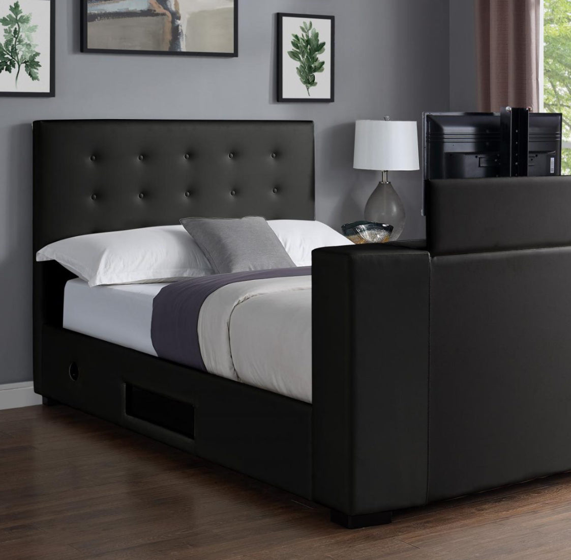 Marbella TV Bed PVC King Size Bed