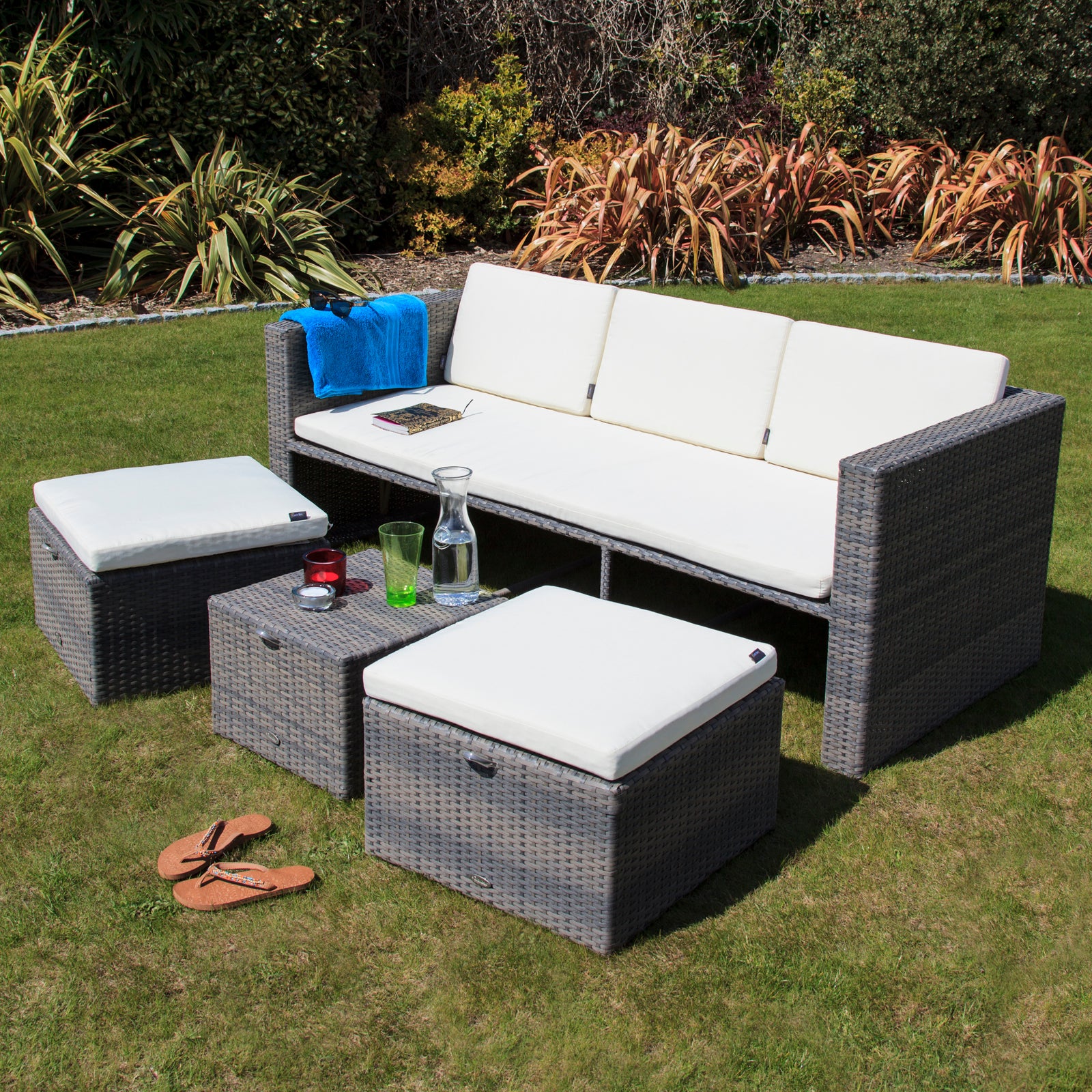 Oseasons Mayson Rattan 5 Seater Lounge Set in Walnut Natural