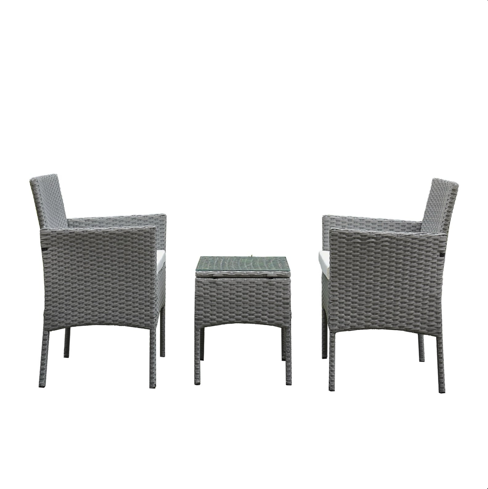 Oseasons Antigua Rattan 2 Seat Tea for Two Set in Grey