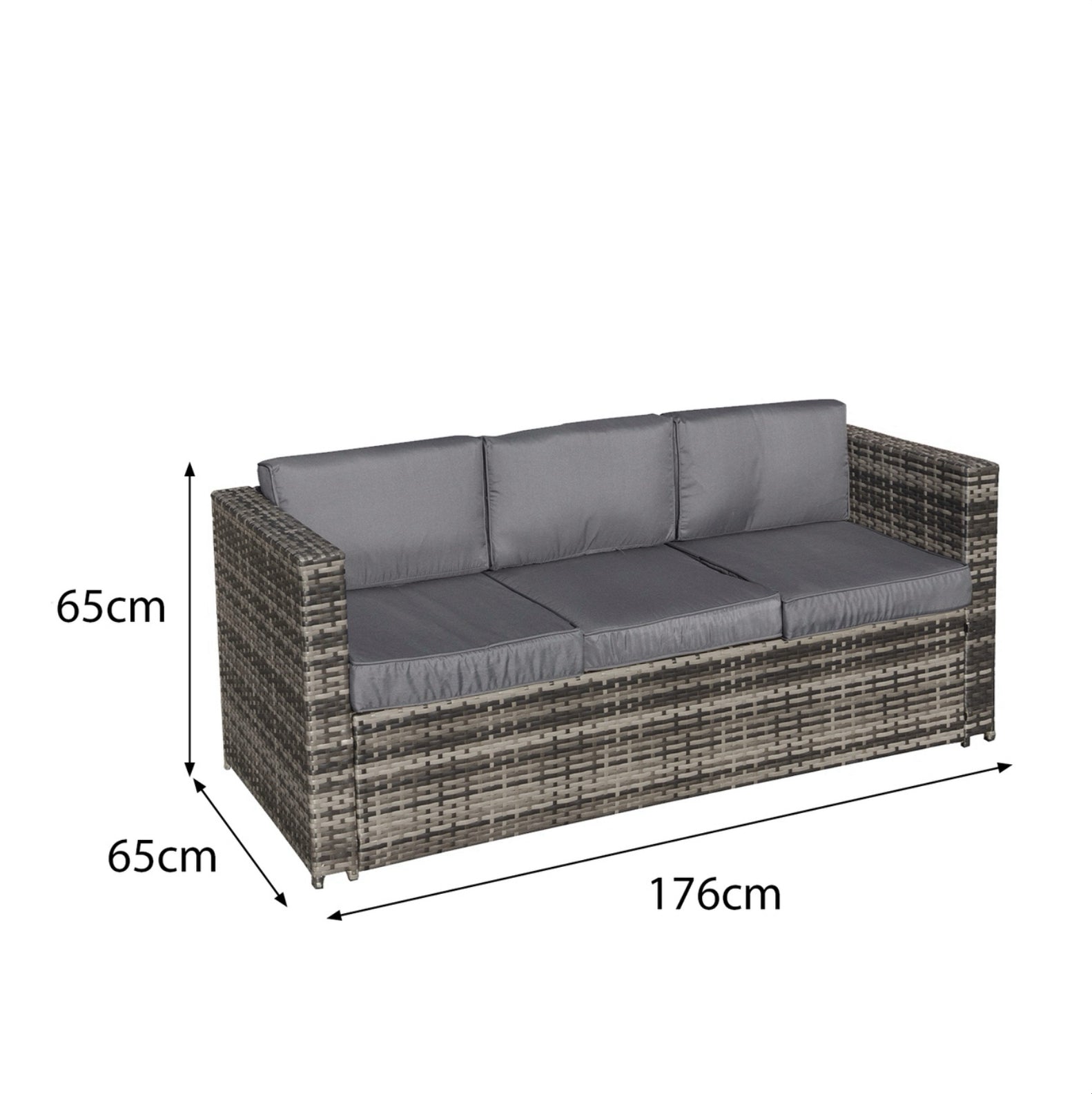 Oseasons Malta Rattan 9 Seat U-Shape Set in Walnut Grey