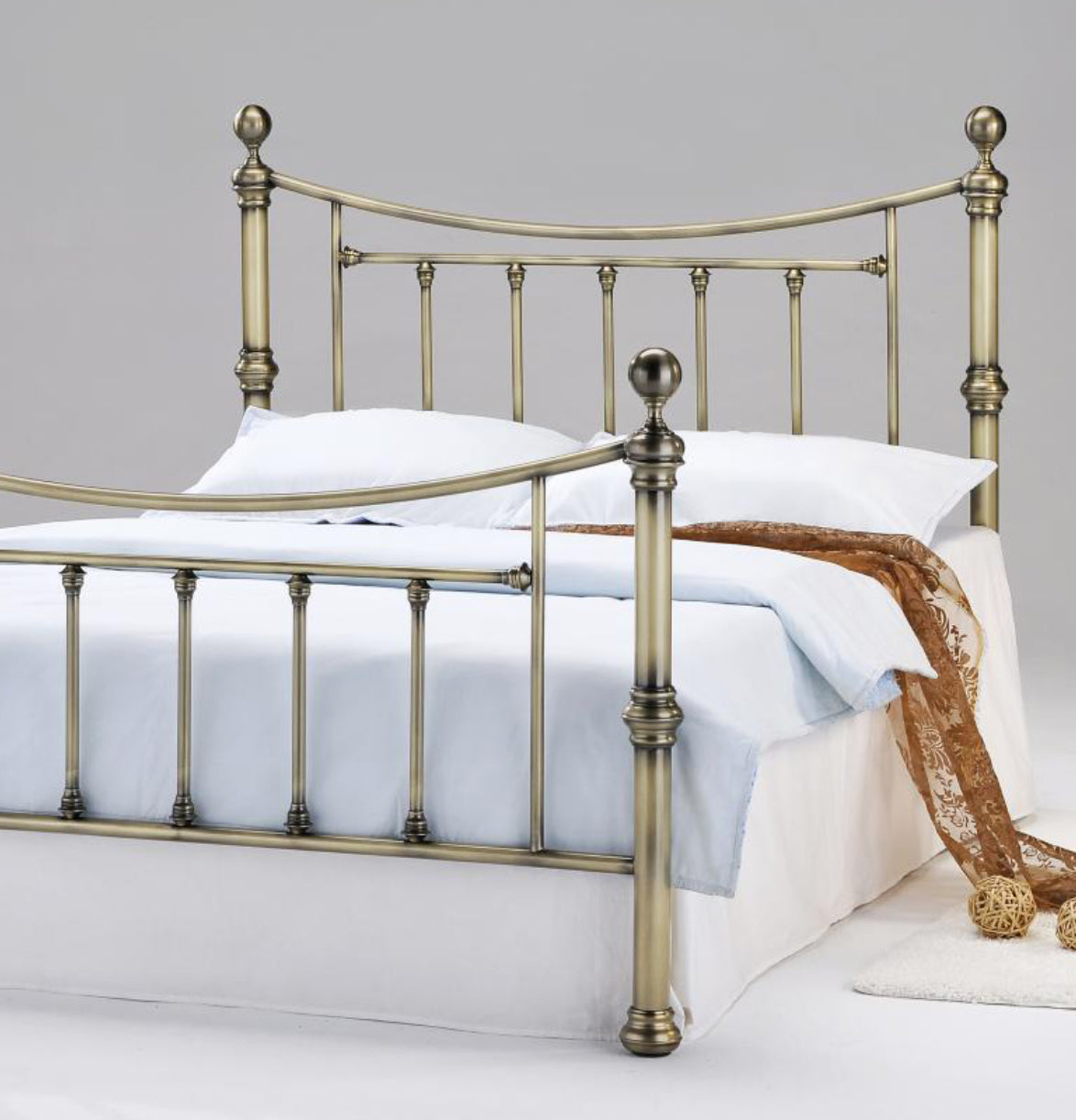 Charlotte Antique Brass King Size Bed