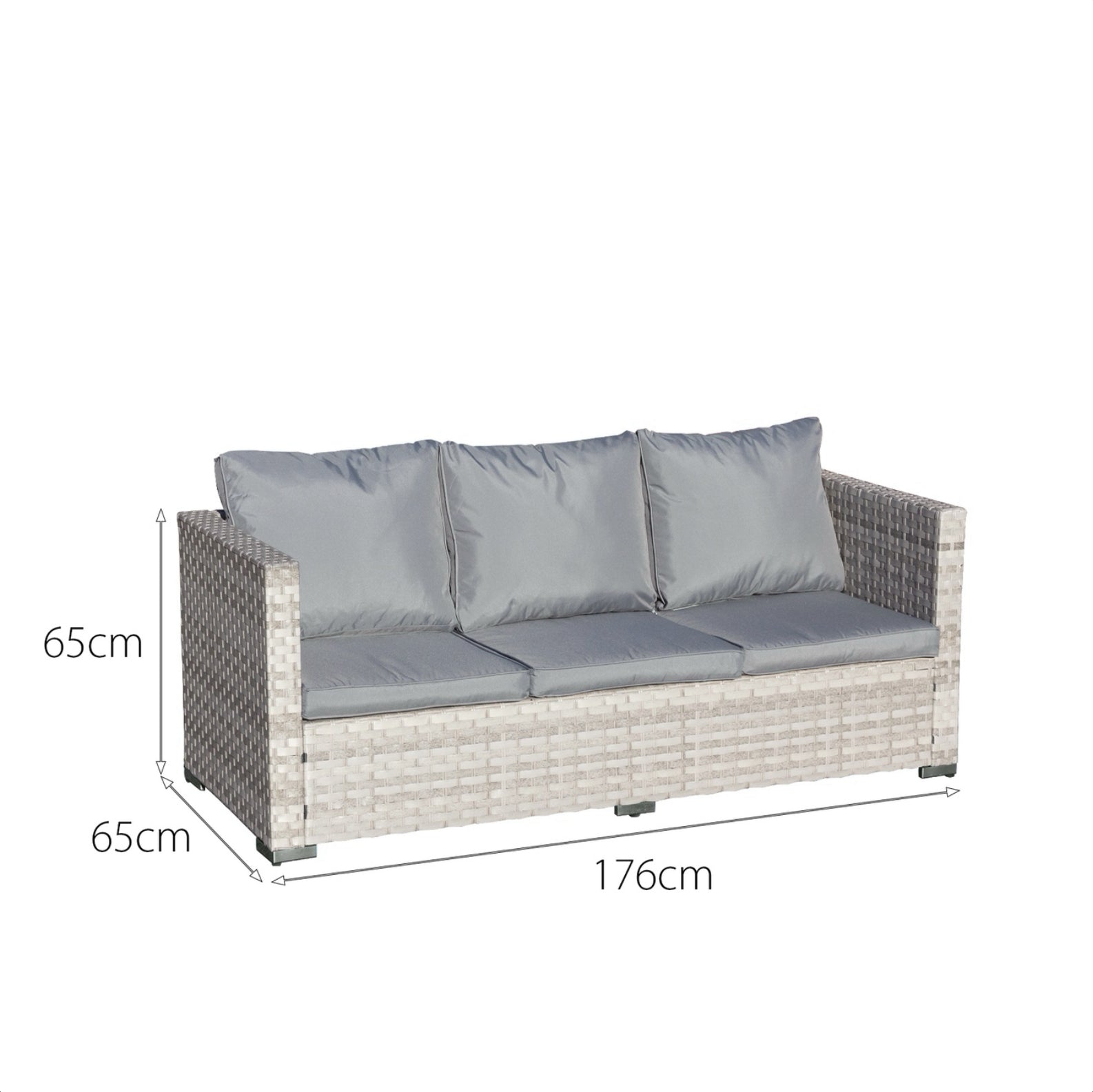 Oseasons Malta XS Rattan 9 Seat U-Shape Set with GRC Firepit in Dove Grey