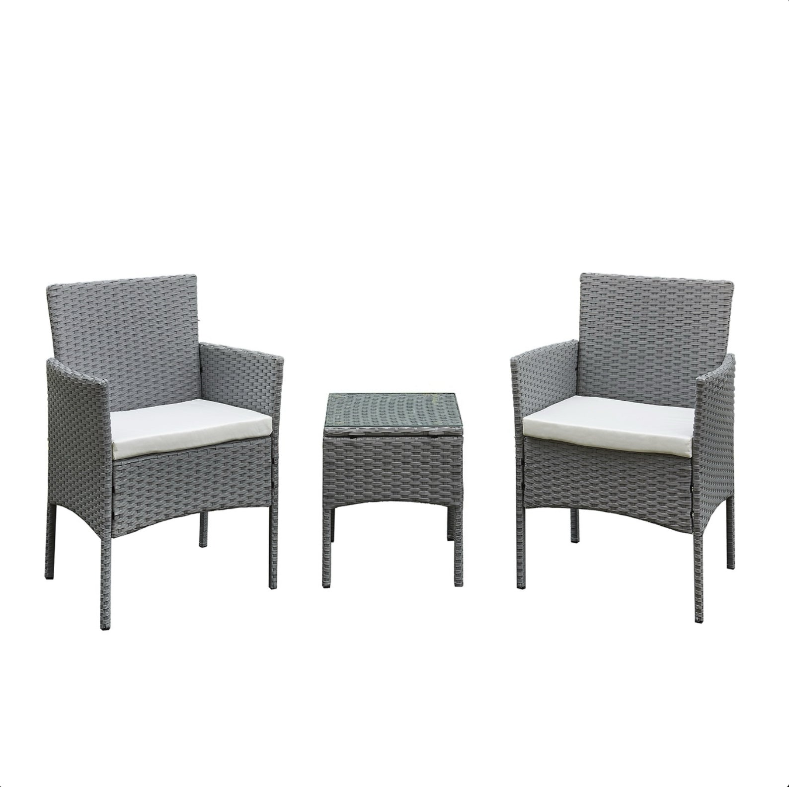 Oseasons Antigua Rattan 2 Seat Tea for Two Set in Grey