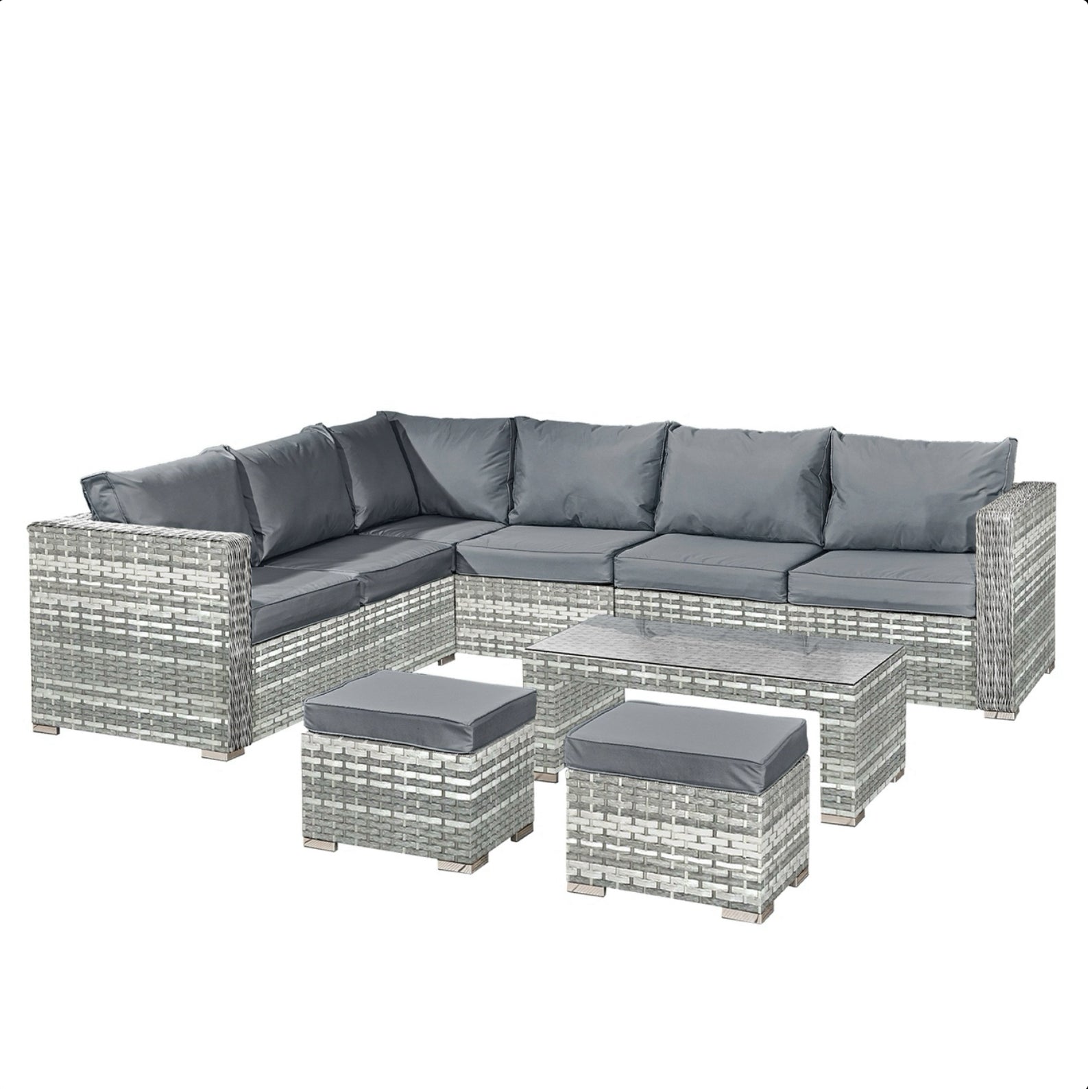 Oseasons Aruba Rattan 8 Seat Corner Set in Dove Grey