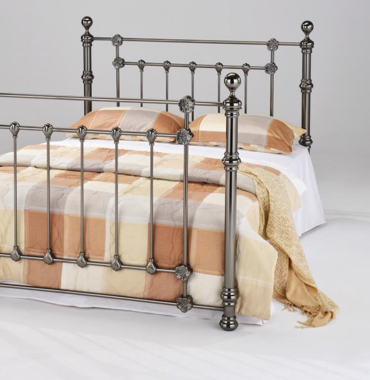 Elanor Black Nickel King Size Bed