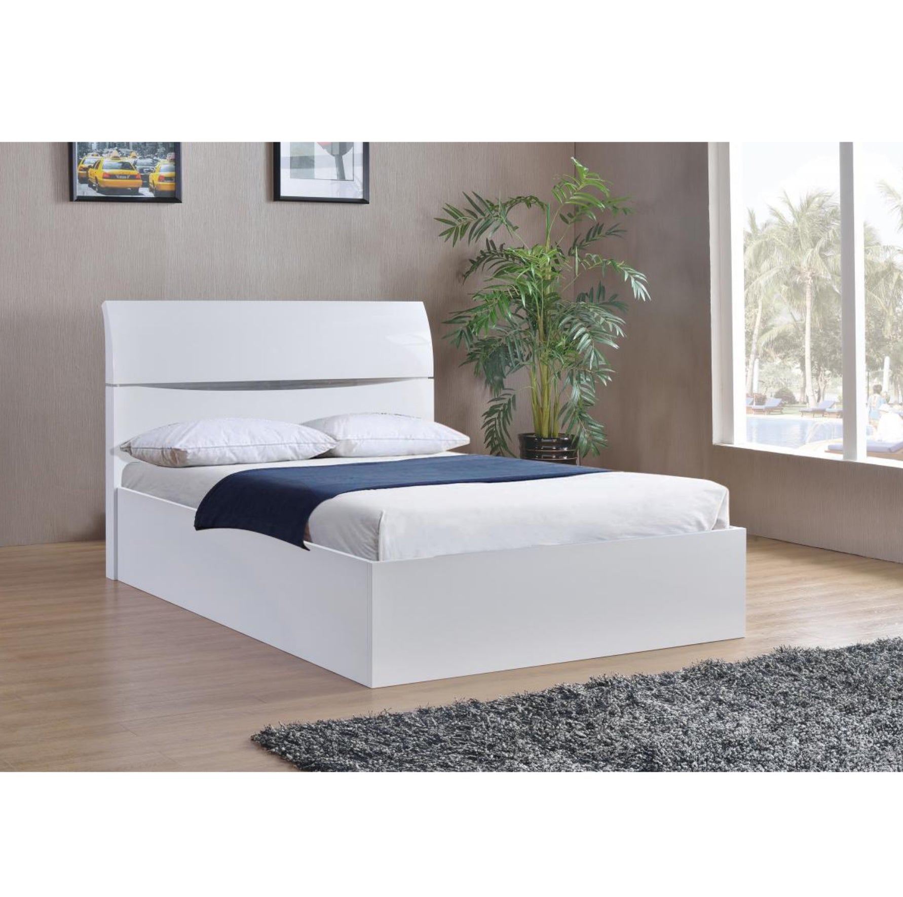 Arden High Gloss Storage Bed Double