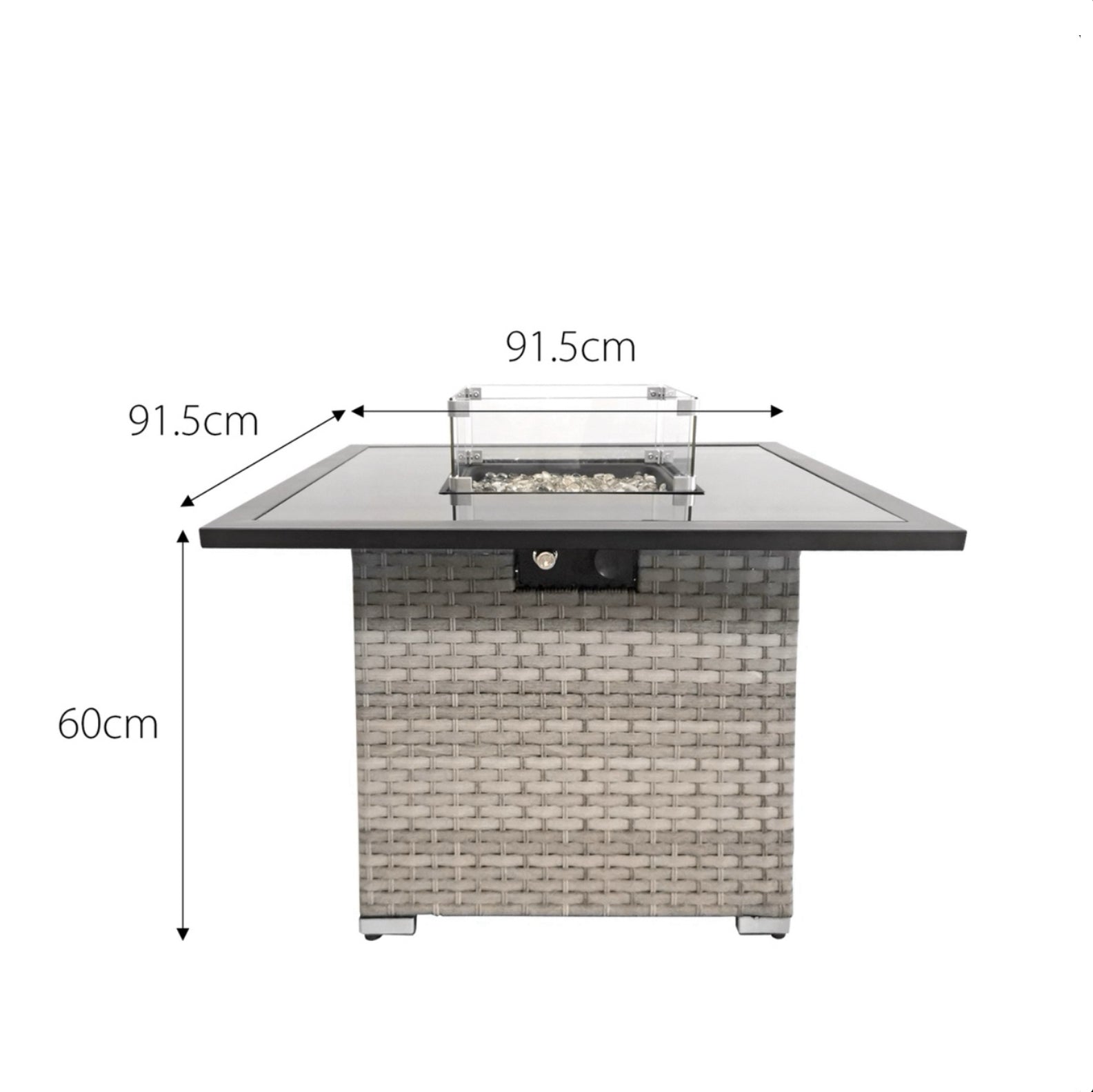 Oseasons Acorn Deluxe Rattan 10 Seat Firepit Modular Set in Dove Grey with White Cushions