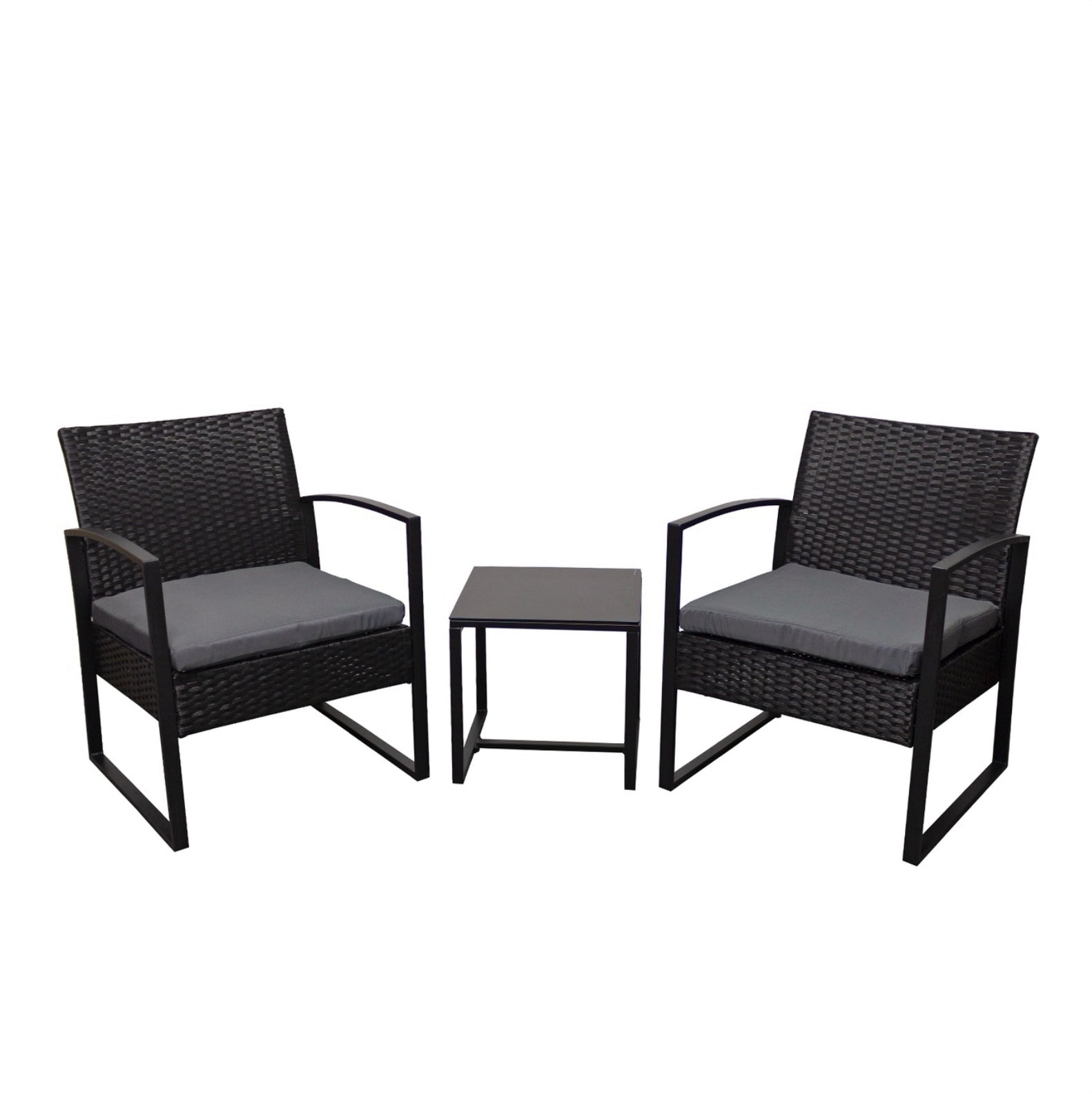 Oseasons Cumberland KD Rattan 2 Seat Tea for Two Set in Black