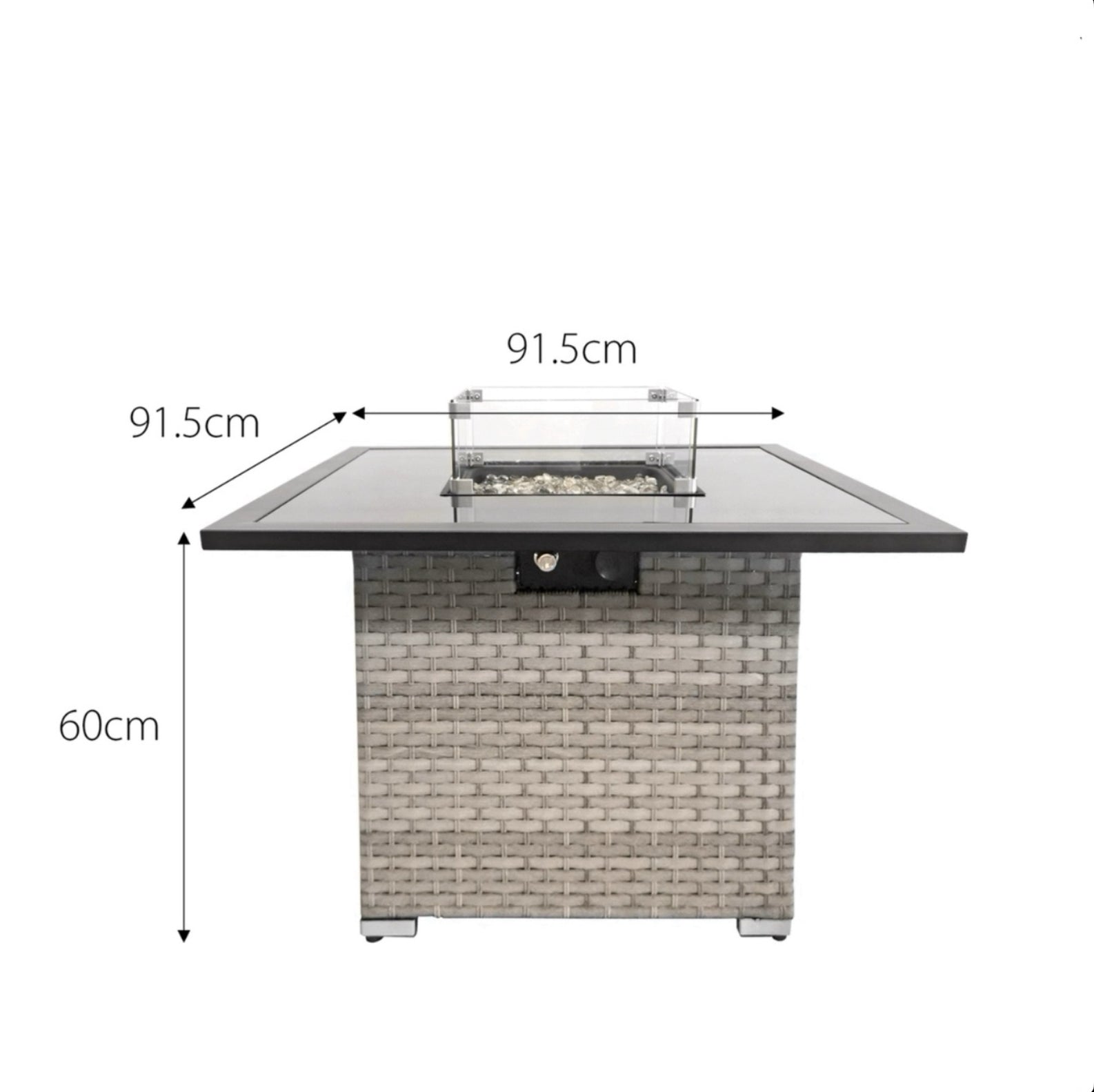 Oseasons Trinidad Deluxe Rattan 8 Seat Firepit Modular Set in Dove Grey