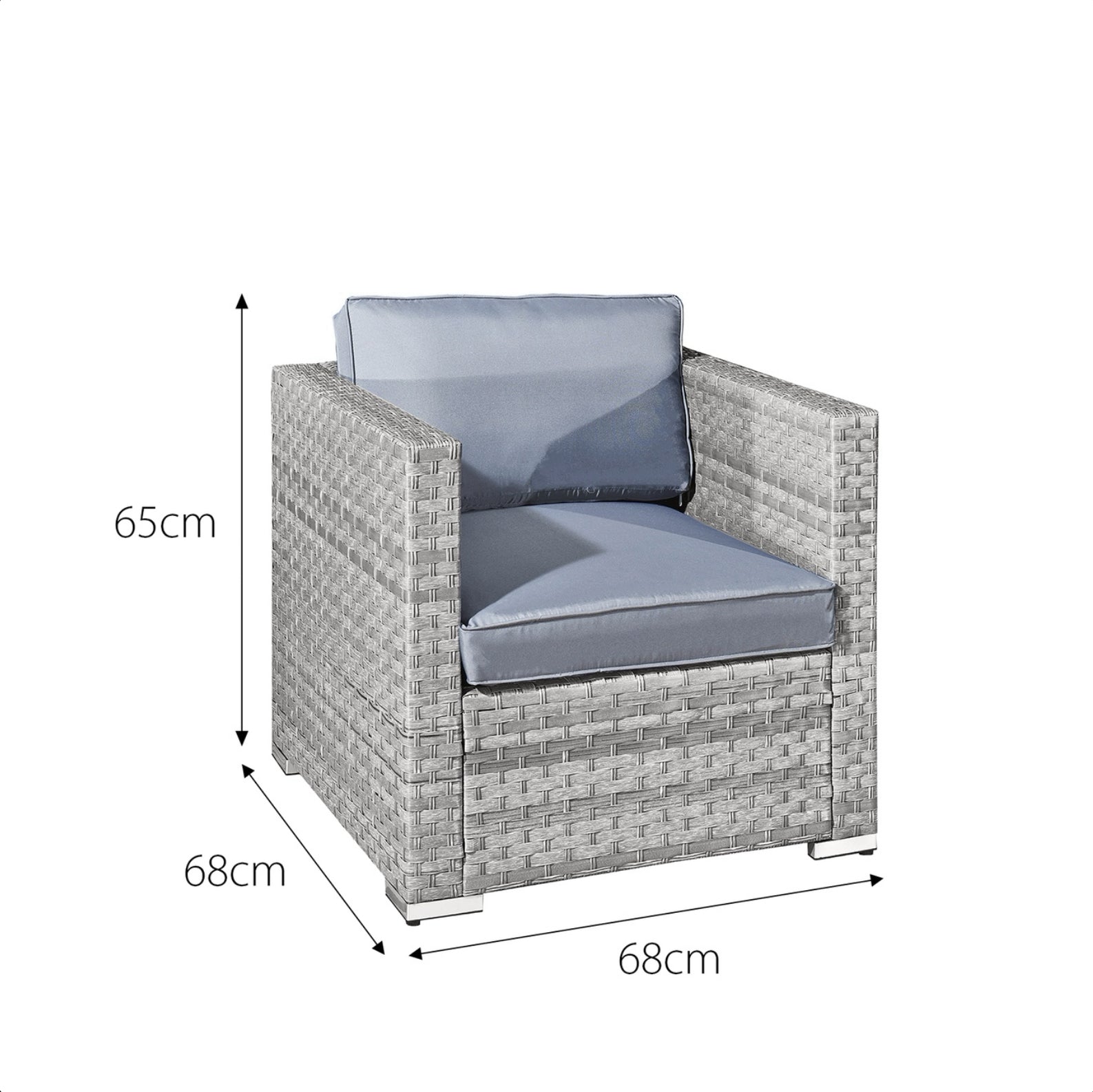 Oseasons Malta Rattan 2 Seat Twin Chair Set in Dove Grey