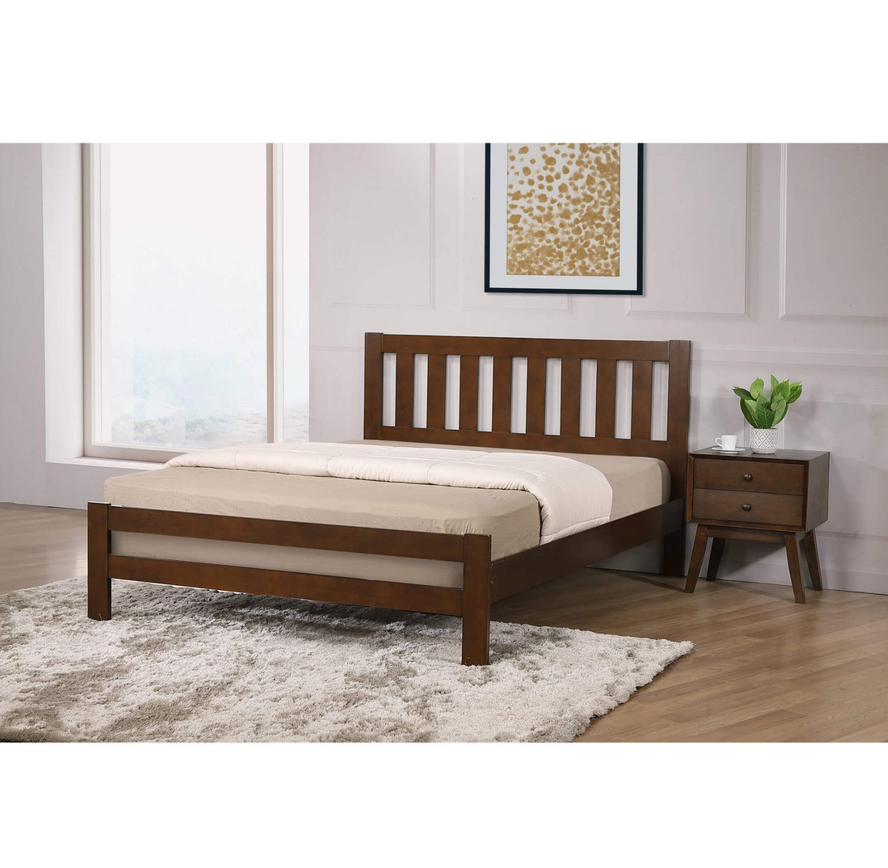 Kempton 4Foot Bed Solid Hardwood Rustic Oak