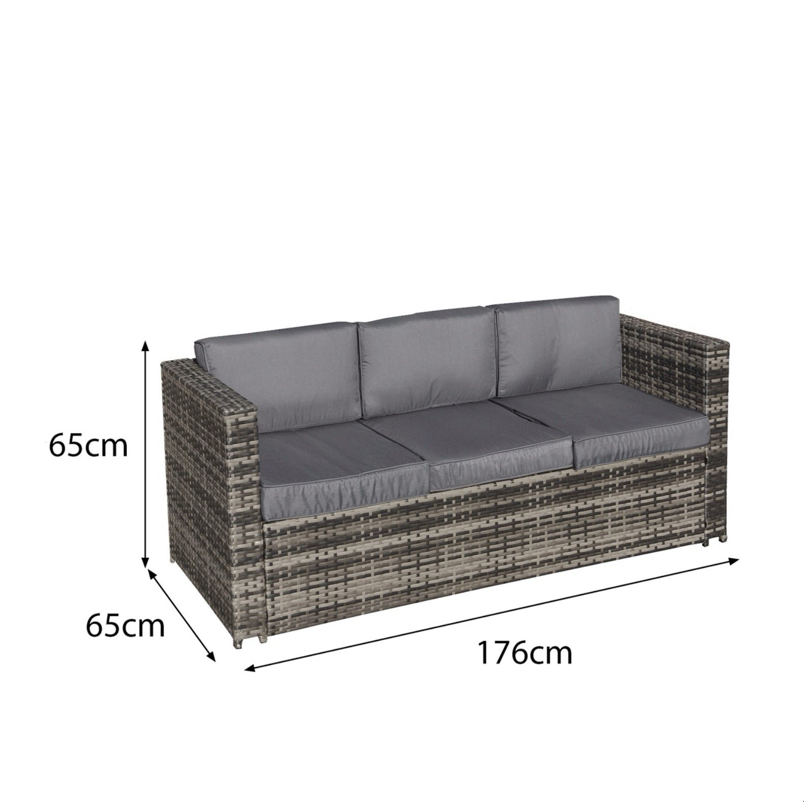 Oseasons Malta Rattan 10 Seat U-Shape Set in Grey Walnut with 2 Footstools