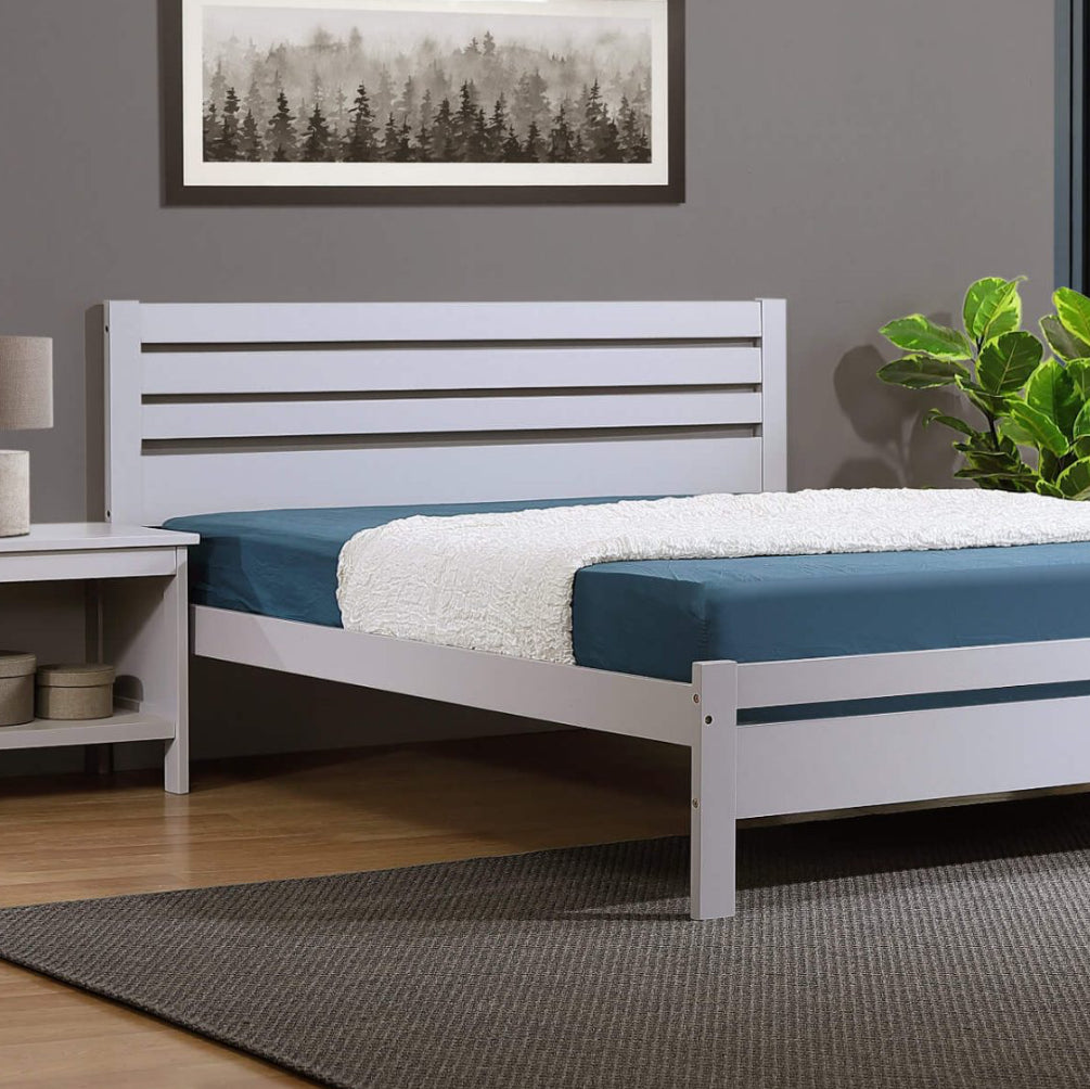 Astley Double Bed Solid Hardwood Grey