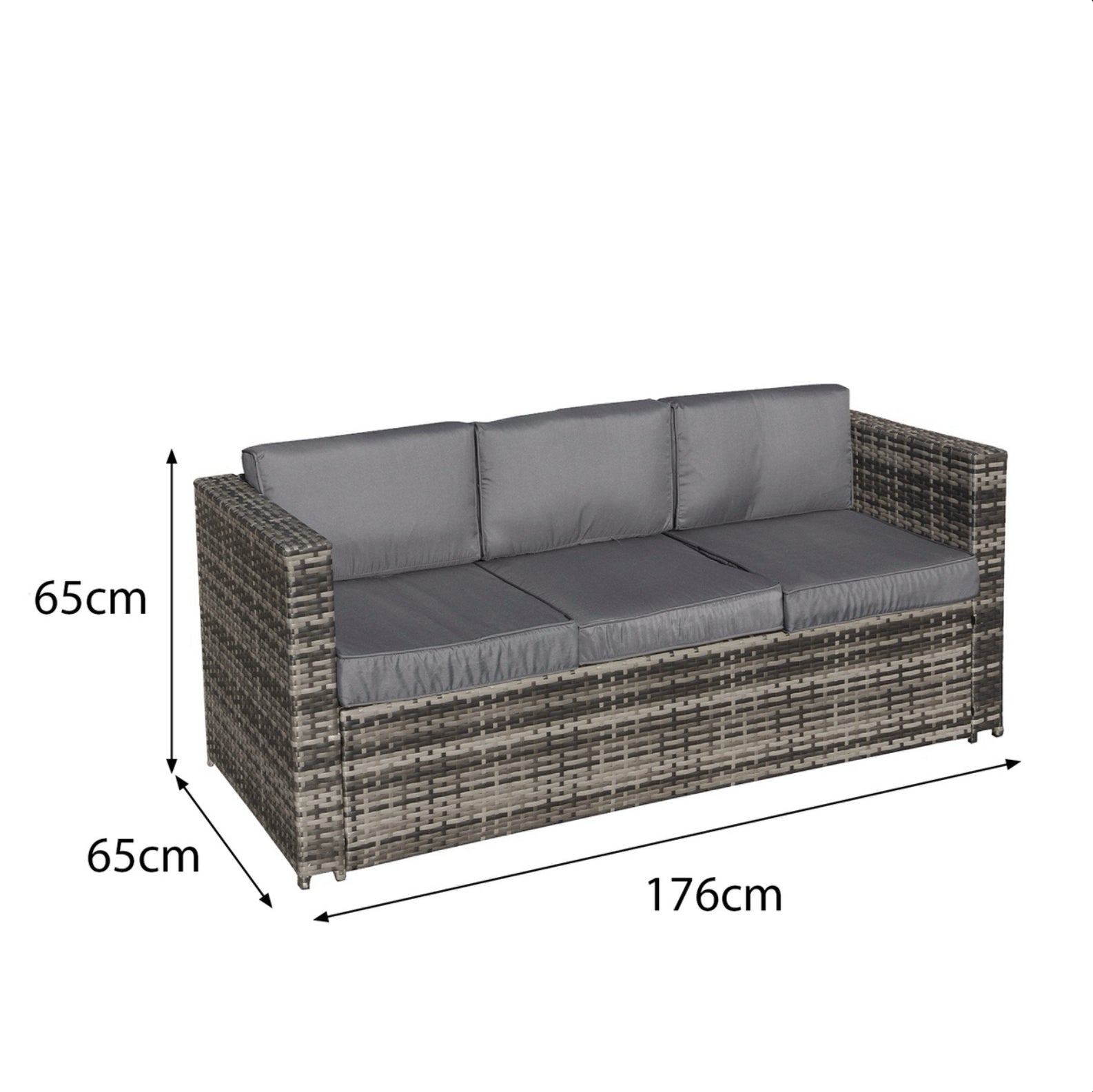 Oseasons Malta Rattan 8 Seat Rising Firepit Corner Set in Grey Walnut with 2 Footstools