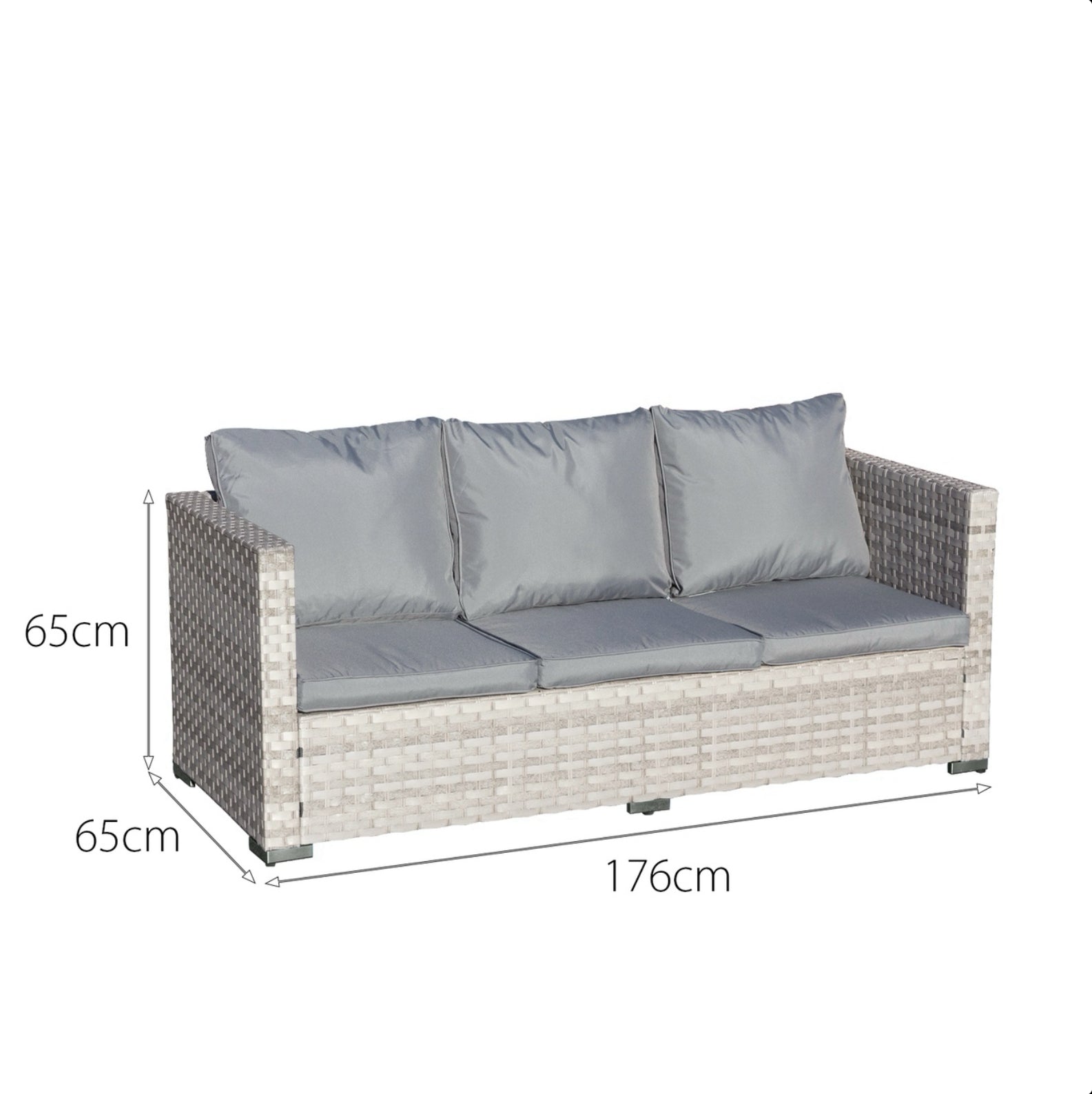 Oseasons Malta Rattan 9 Seat Rising Firepit Corner Set in Dove Grey with 2 Footstools