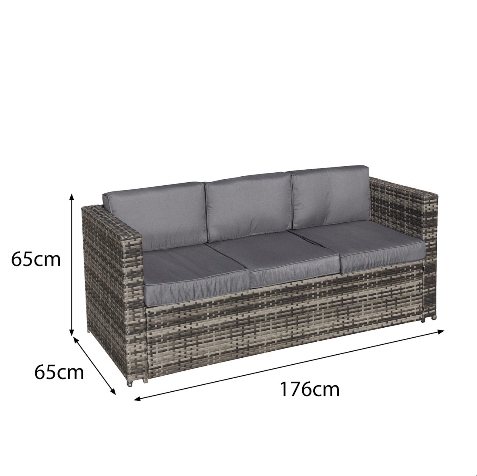 Oseasons Malta Rattan 9 Seat Rising Firepit Corner Set in Grey Walnut with 2 Footstools