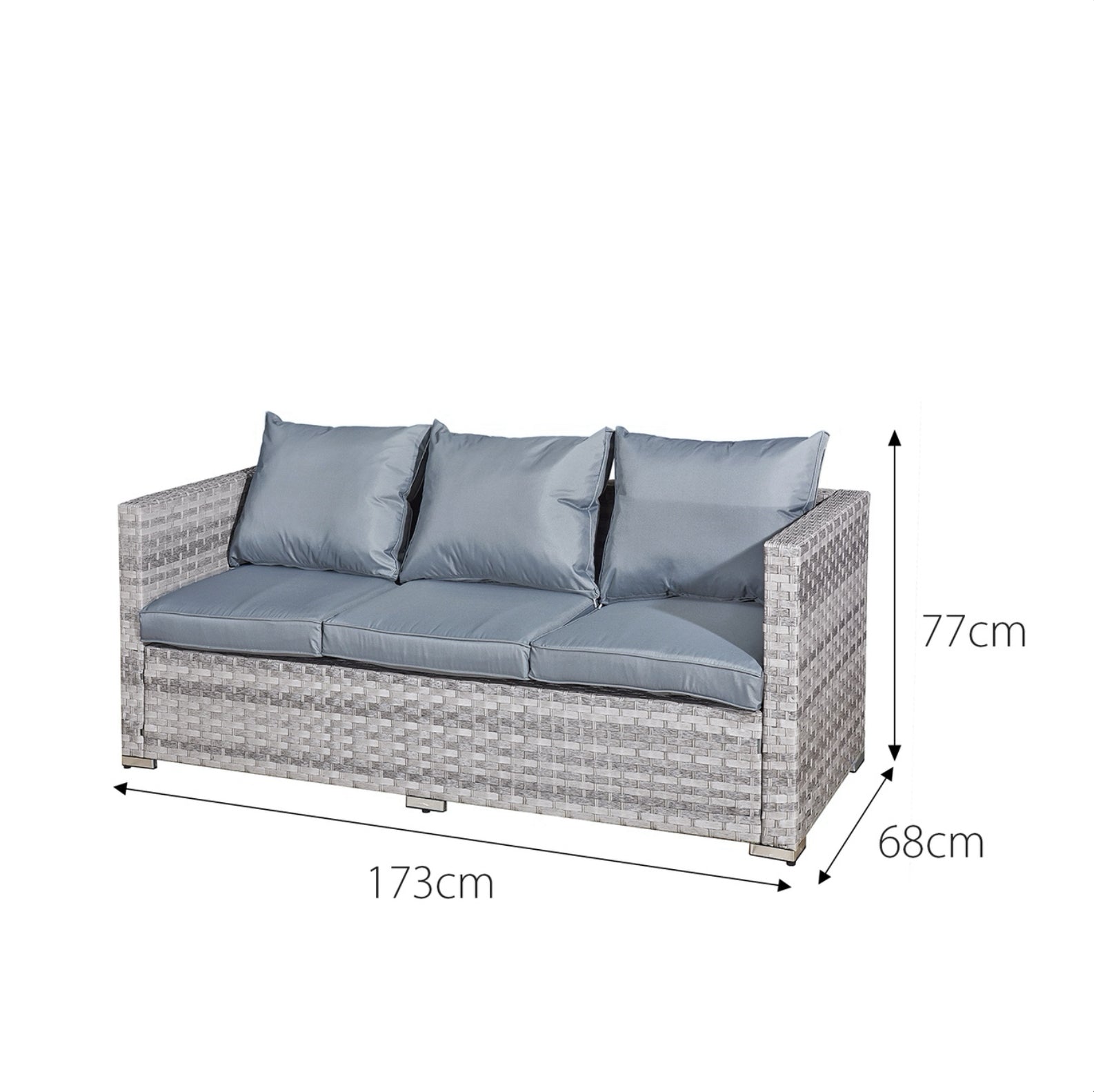 Oseasons Acorn Deluxe Rattan 10 Seat Modular Sofa Set in Dove Grey