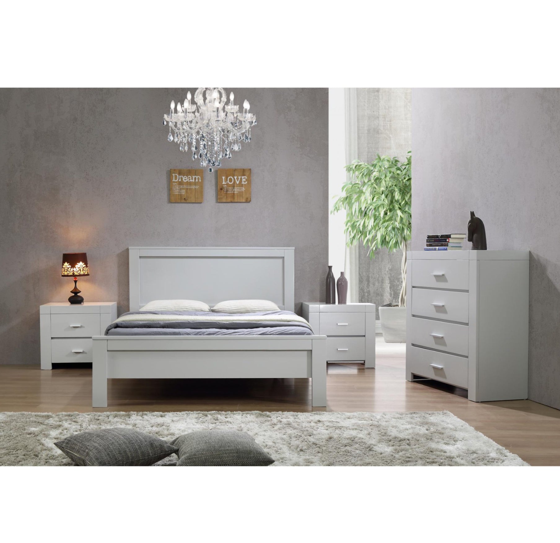 California Double Bed Grey