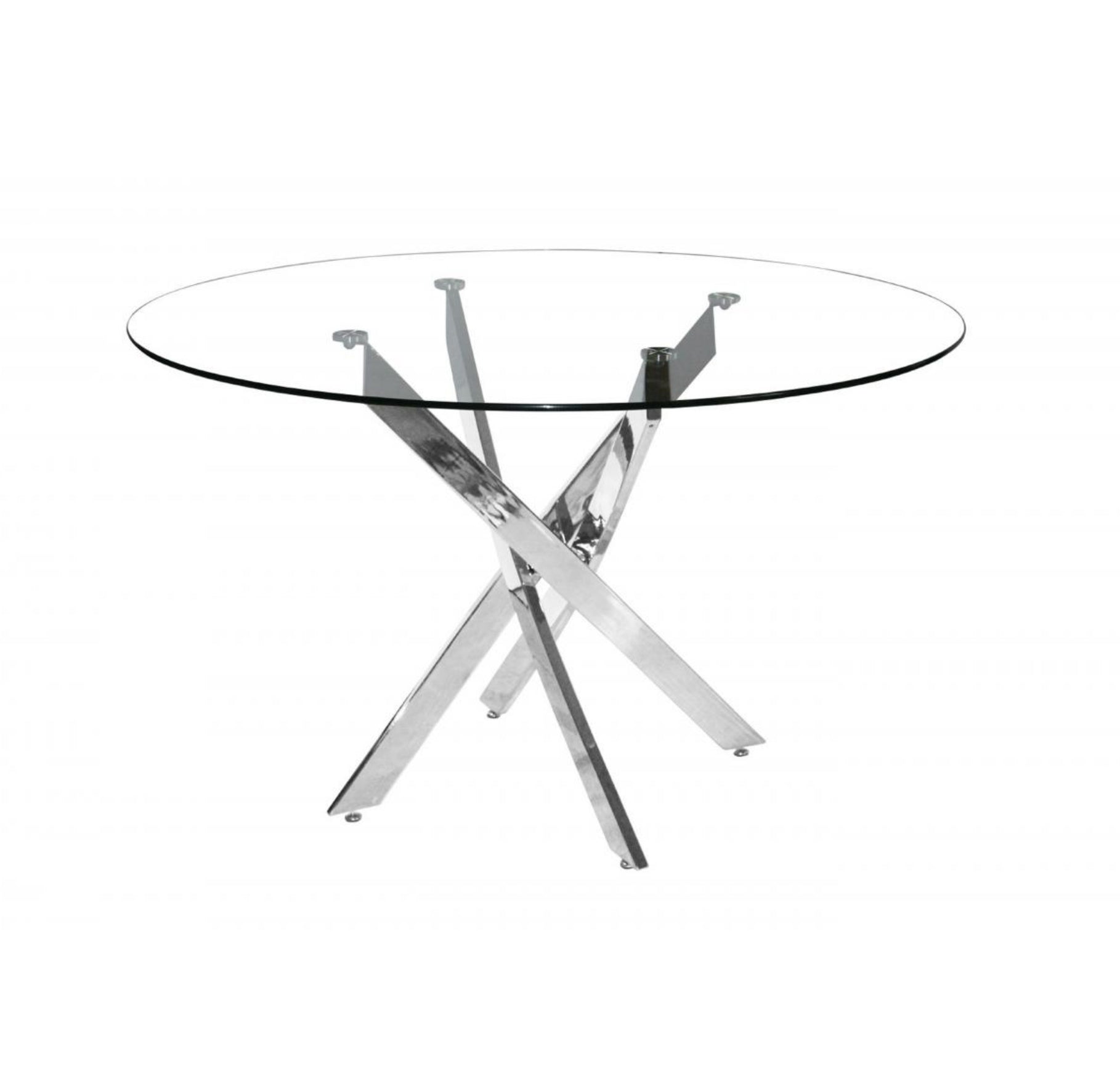 Samurai Small Dining Table Chrome & Clear