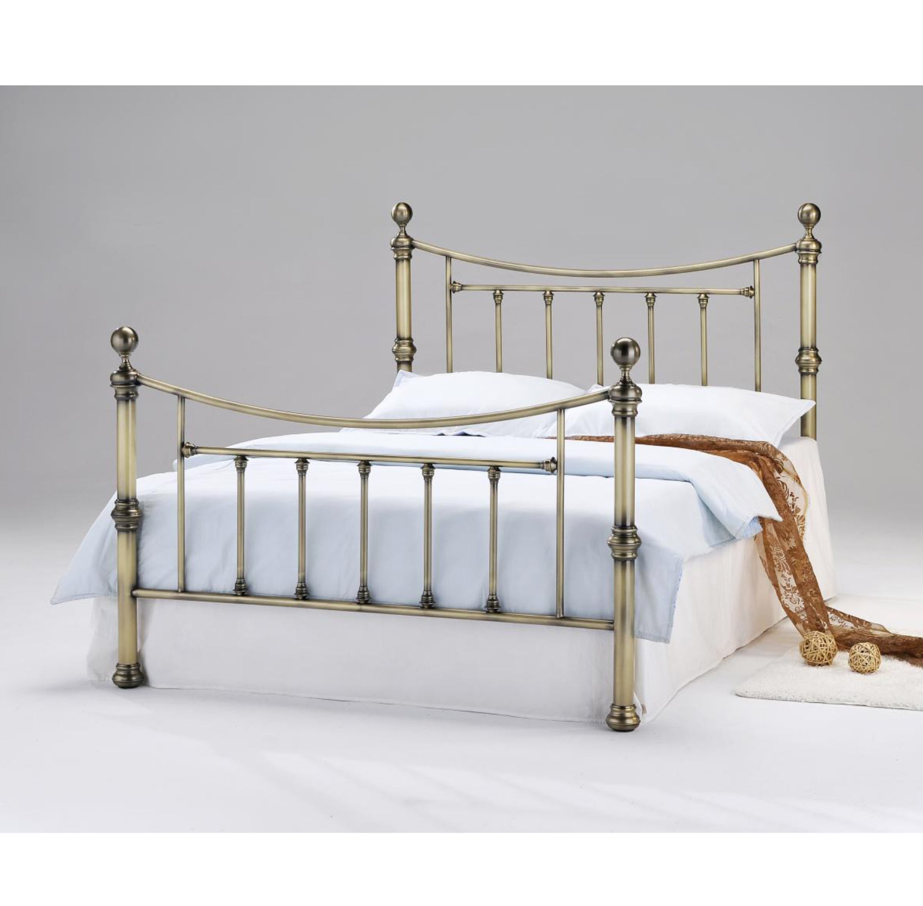 Charlotte Antique Brass King Size Bed